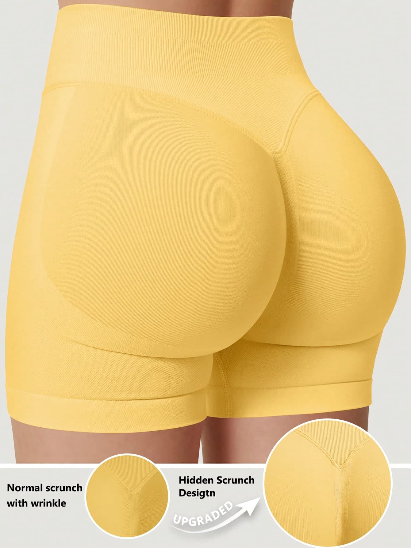 Seamless High Waisted Butt Lifting Workout Shorts For Women, Tummy Control No Front Seam Squat Proof 4 Way Stretch Gym Yoga Biker Shorts, Sports
