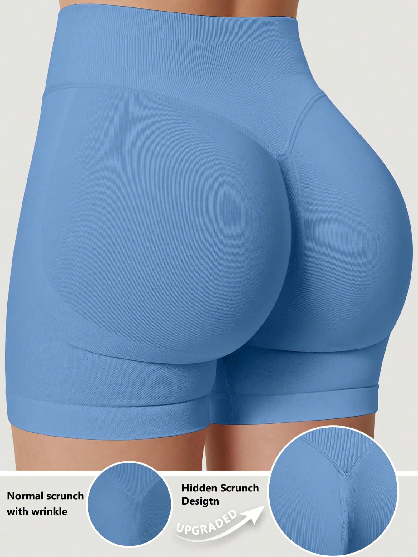 Seamless High Waisted Butt Lifting Workout Shorts For Women, Tummy Control No Front Seam Squat Proof 4 Way Stretch Gym Yoga Biker Shorts, Sports
