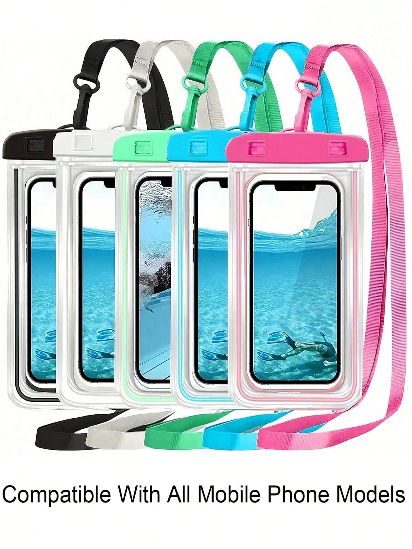 Universal Waterproof Phone Bag, Waterproof Phone Case - With Glowing Function, Waterproof Phone Dry Bag, Waterproof Phone Shell, Suitable For IPhone 17 16 15 14 13 Pro Max Plus Air, Suitable For Swimming, Rafting, Diving, Underwater Photography, Beach, Outdoor Sports, Travel, Vacation, Swimming Pool, Outdoor Sports, 8/5/4/3/2/1pcs