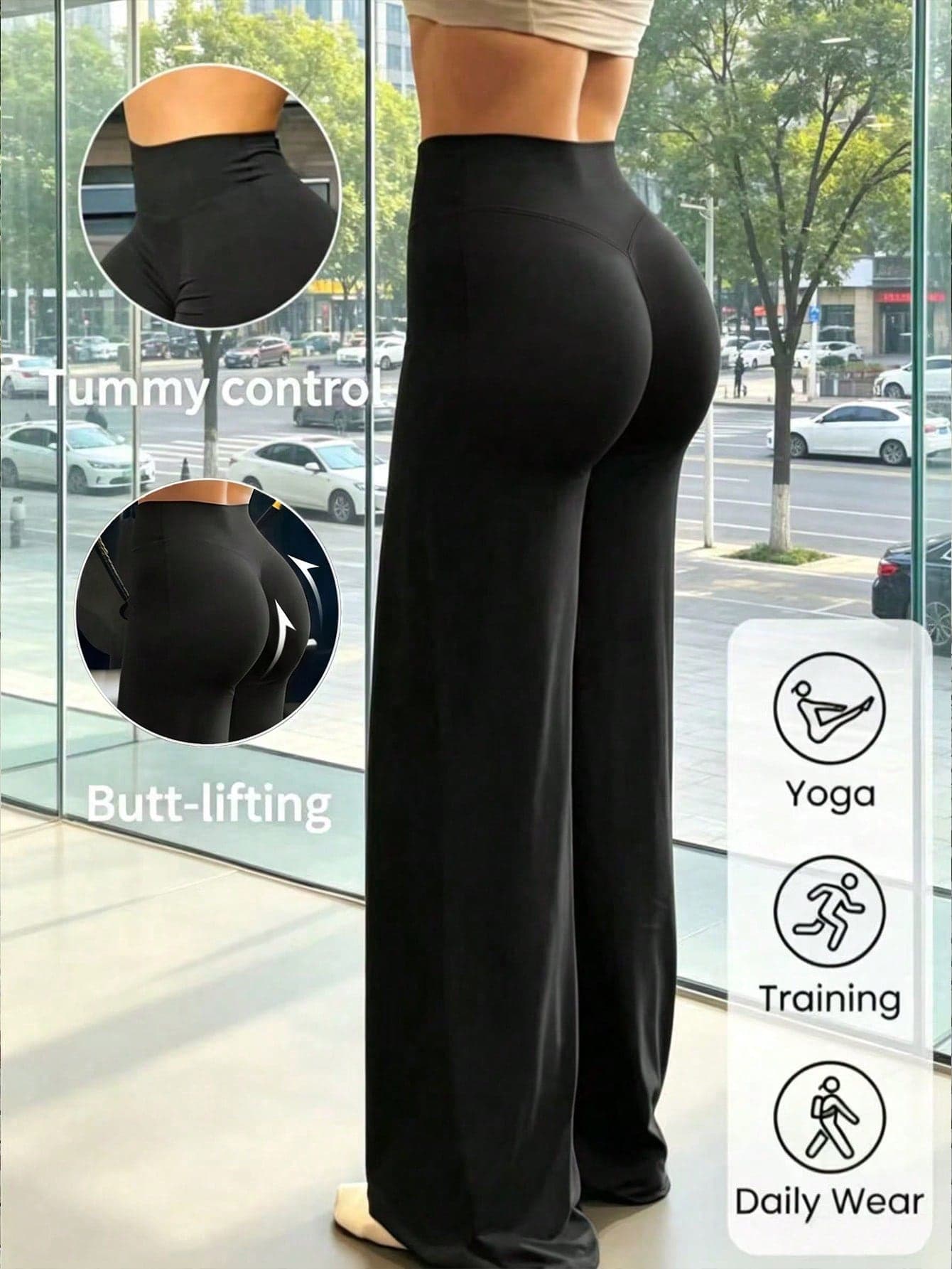 Women's Commuter Sports Elegant Modern Workplace Solid Color Slim Fit Flare Pants, Office Siren