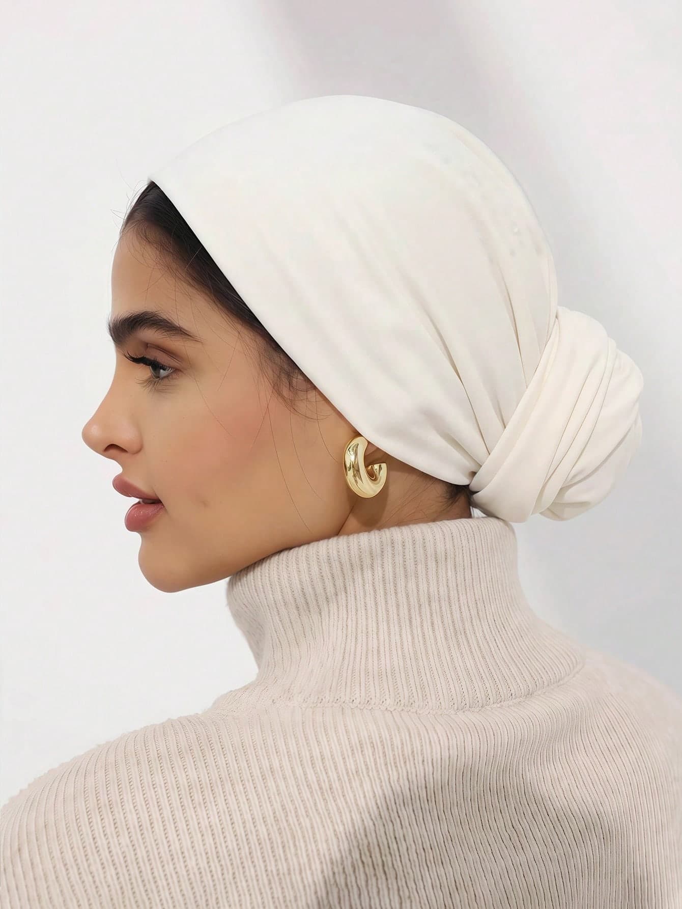1pc Women's Instant Classic Basic Solid Color Hijab, Multiple Wearing Styles Adjustable Versatile Practical Elastic Turban, Modal Fabric Comfortable Soft Skin-Friendly, Suitable For Daily Wear, Sports, Yoga