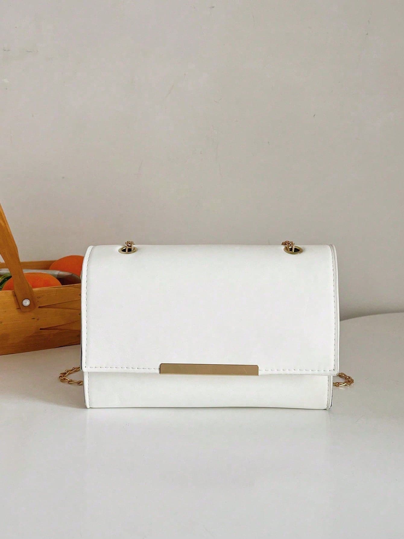 New Small Square Chain Bag, Versatile Minimalist Solid Color Women's Flap Crossbody Shoulder Bag, Retro Casual Shoulder Bag