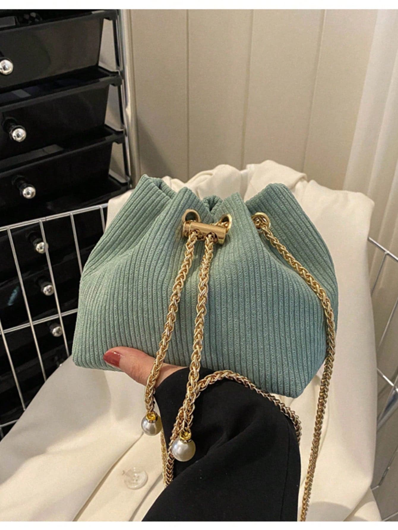 Women's Personalized Casual Shoulder Crossbody Drawstring Bucket Bag Vintage