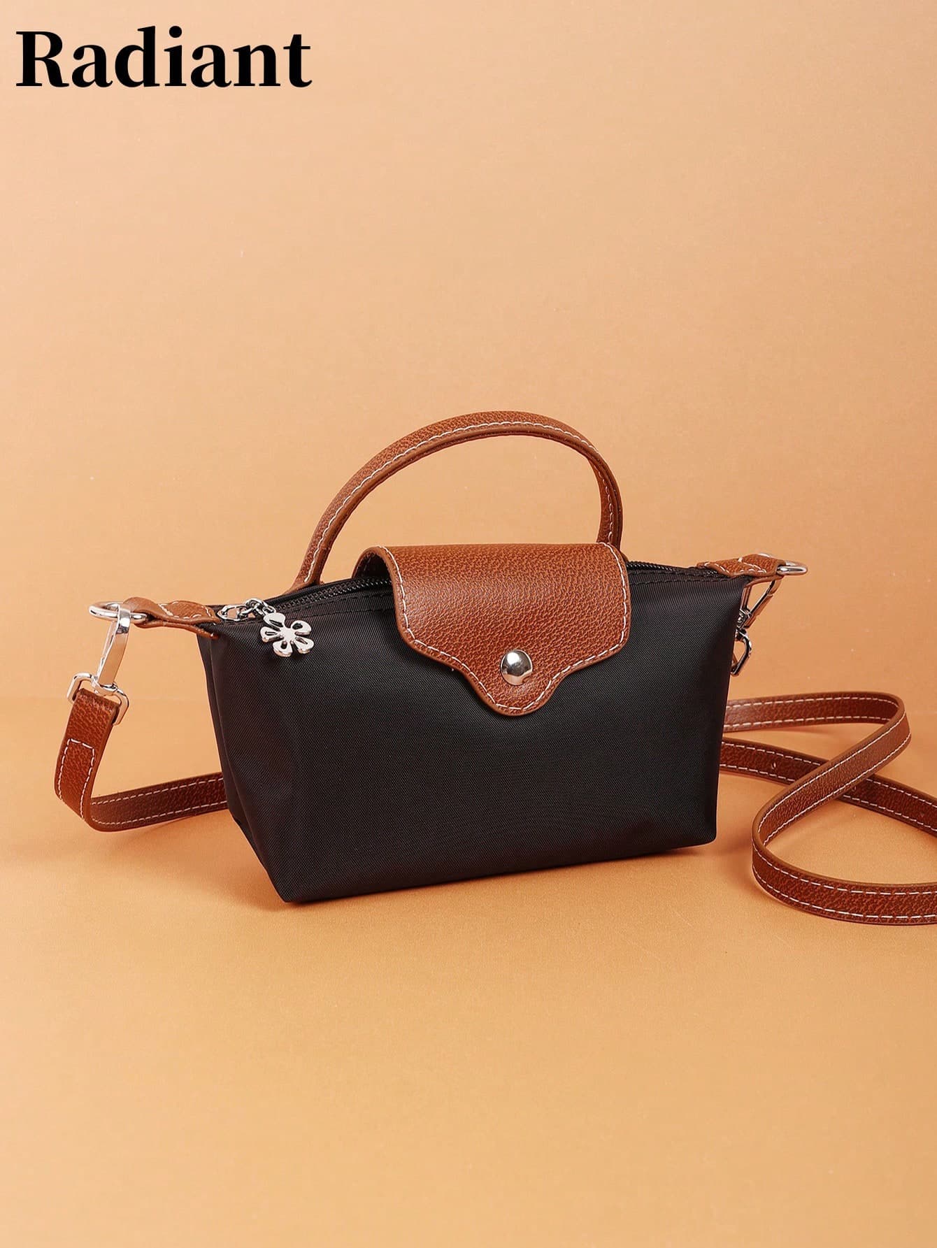 Color-Block Patchwork Leather Dumpling Women's Handbag And Crossbody Bag, Suitable For Shopping, Commuting, And Short Excursions.