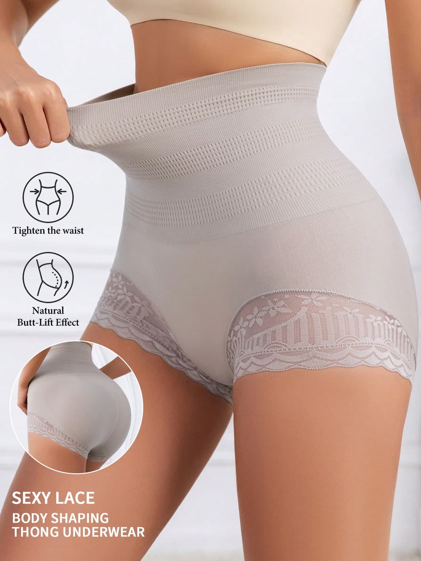 Women's High Waist Elastic Tummy Control Panties, Seamless Shaping Underwear, Create Flat Stomach