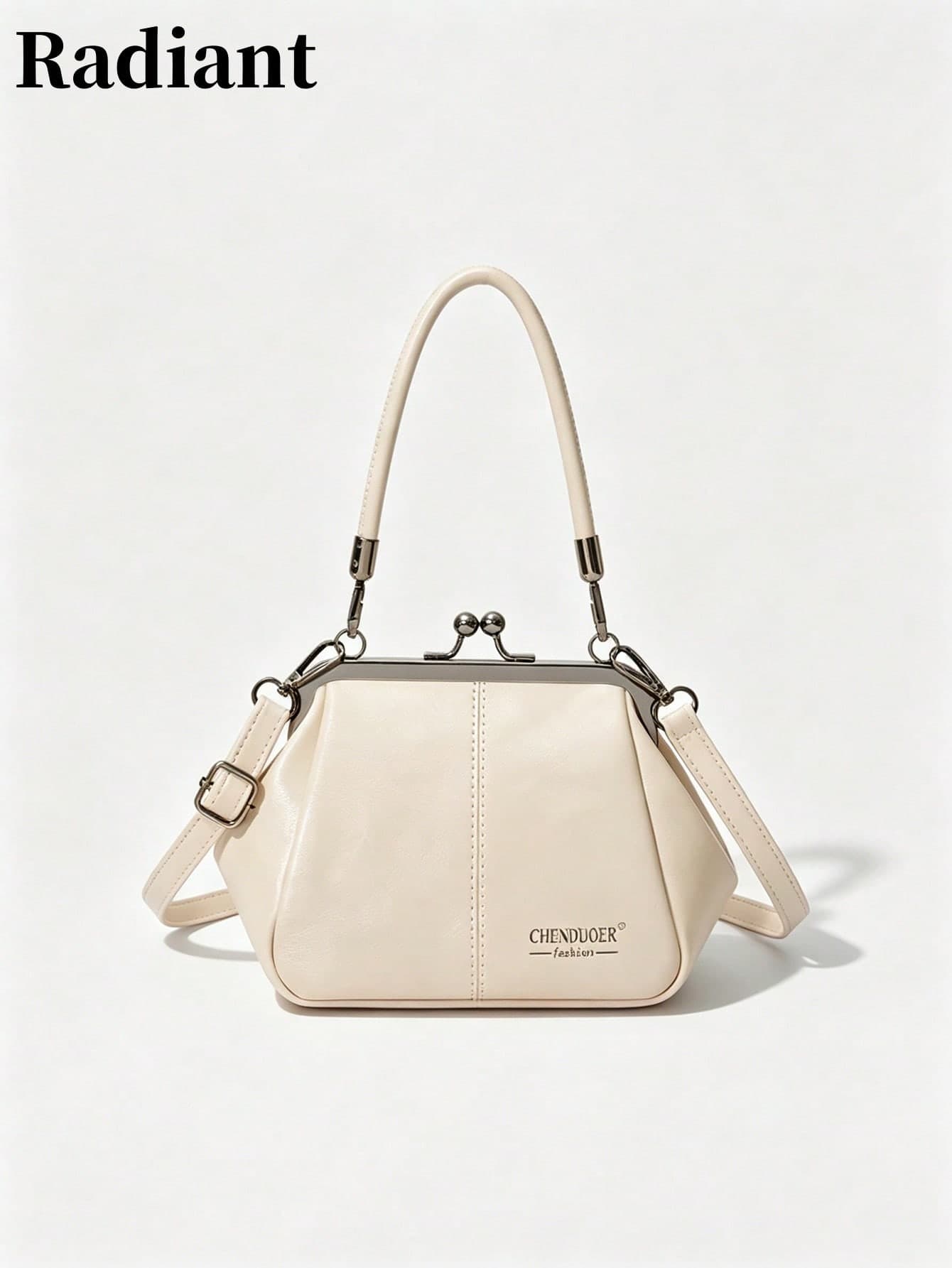 Women's Solid Color PU Top Handle Crossbody Bag, Elegant Clasp Design, Casual Shoulder Handbag, Suitable For Daily Use