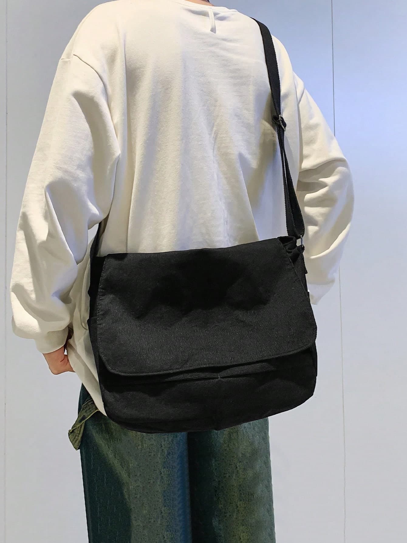 Simple College Student Class Mailman Bag Commuting Shoulder Bag Casual Versatile Crossbody Bag