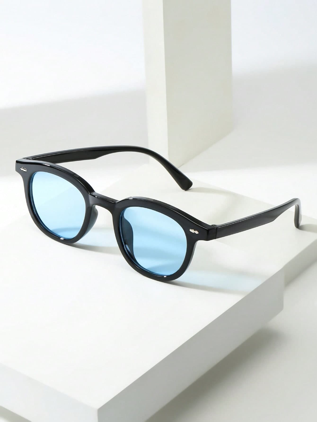 1pc Men's & Women's PC Material Oval Small Frame Premium Personalized Minimalist Fashion Glasses, Suitable For Party, Casual, Travel, Vacation, Beach, Daily Decorative Eyewear