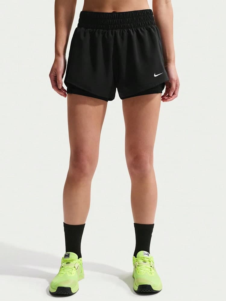 Nike Dri-FIT One Women's Quick-Dry Mid-Waist Built-In Tight Shorts 2-In-1 Athletic Shorts DX6013-013