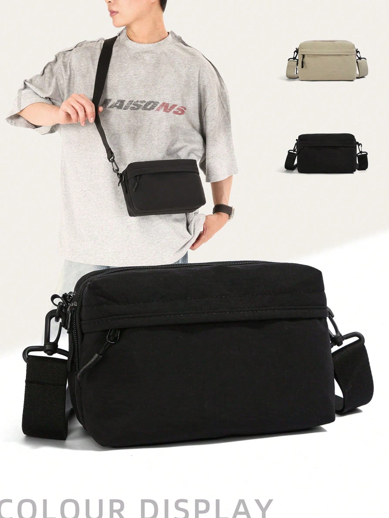 Nylon Fabric Lightweight Small Square Bag Simple Large Capacity Casual Versatile Commuting Waterproof Crossbody Bag For Both Men And Women