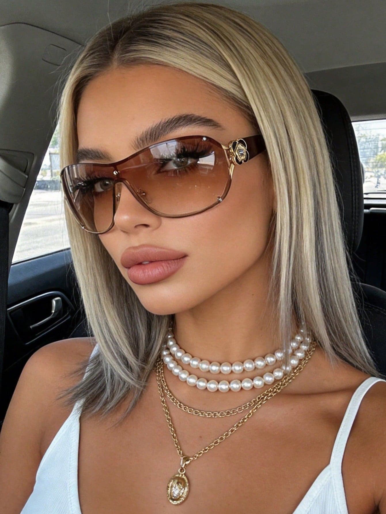1PC Wrap-Around Oversized Frame Y2K Futuristic Fashion Glasses