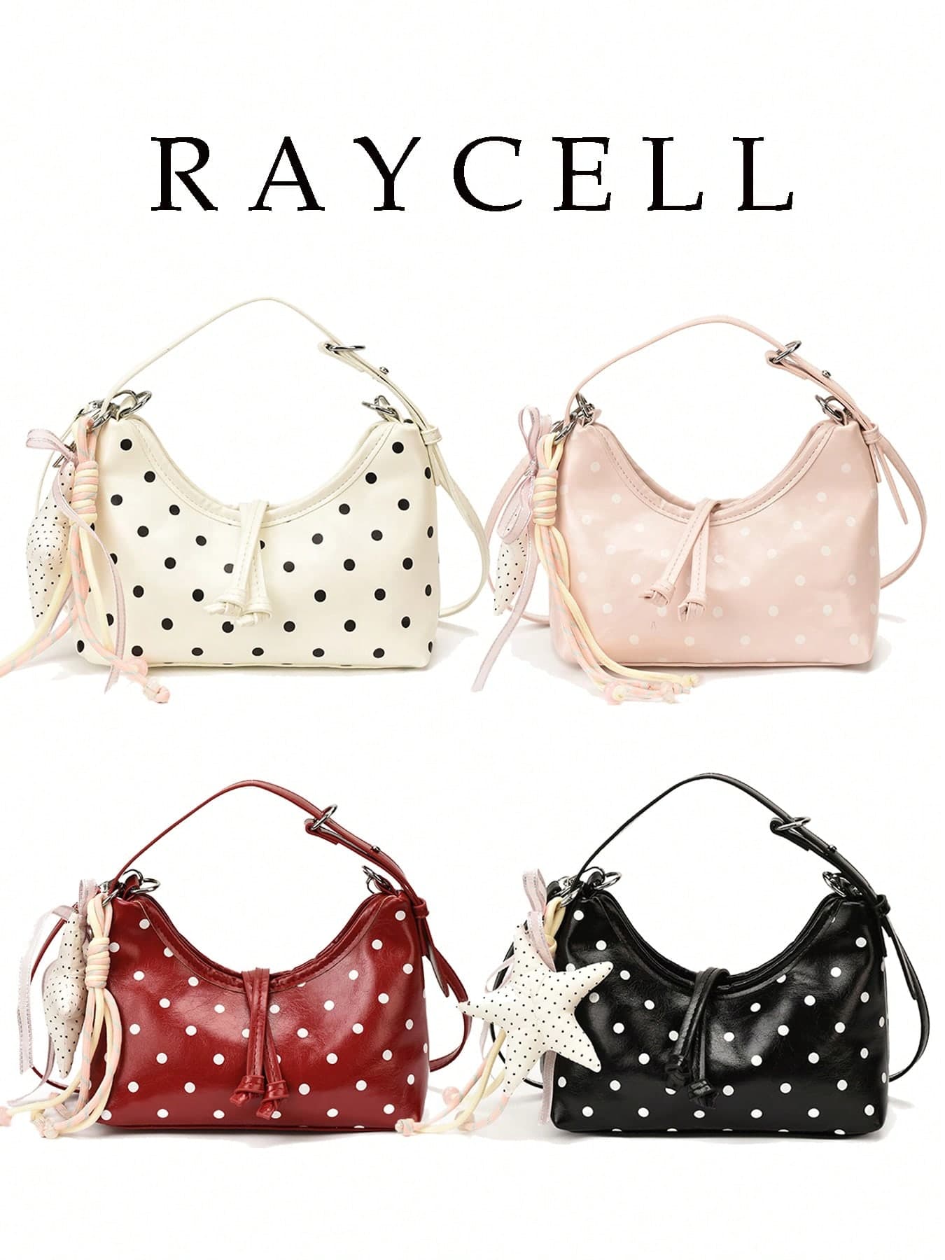 1pc Fashion Daily Shoulder Bag, Korean Ins Style Polka Dot Print Square Crossbody Bag