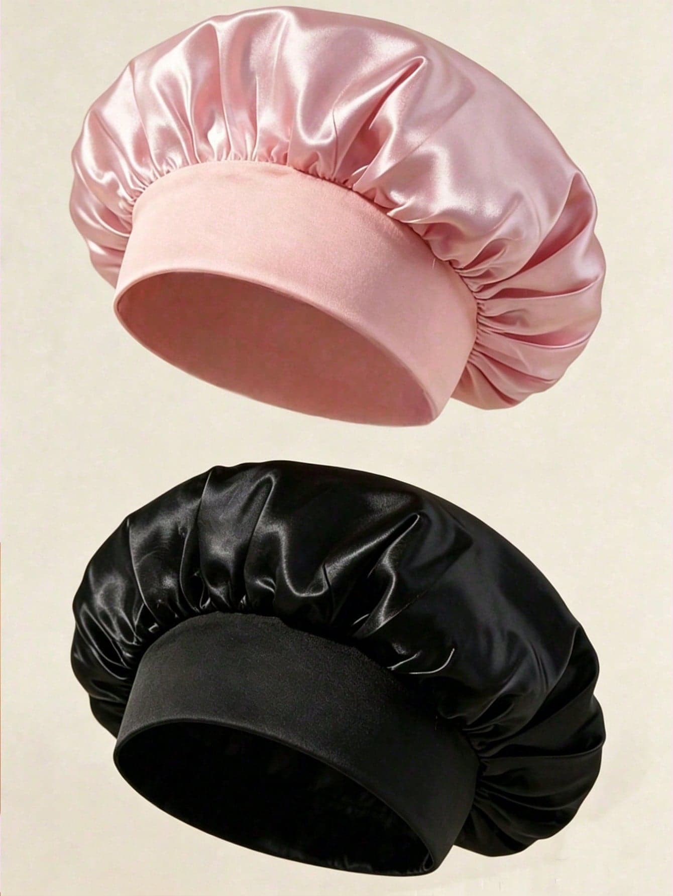 CONFLASS 1/2/3/4pcs Silk Sleep Cap, Satin Headscarf, Soft Elastic Band Silk Sleep Cap, Silk Headscarf Suitable For Curly Hair (Black Gold)