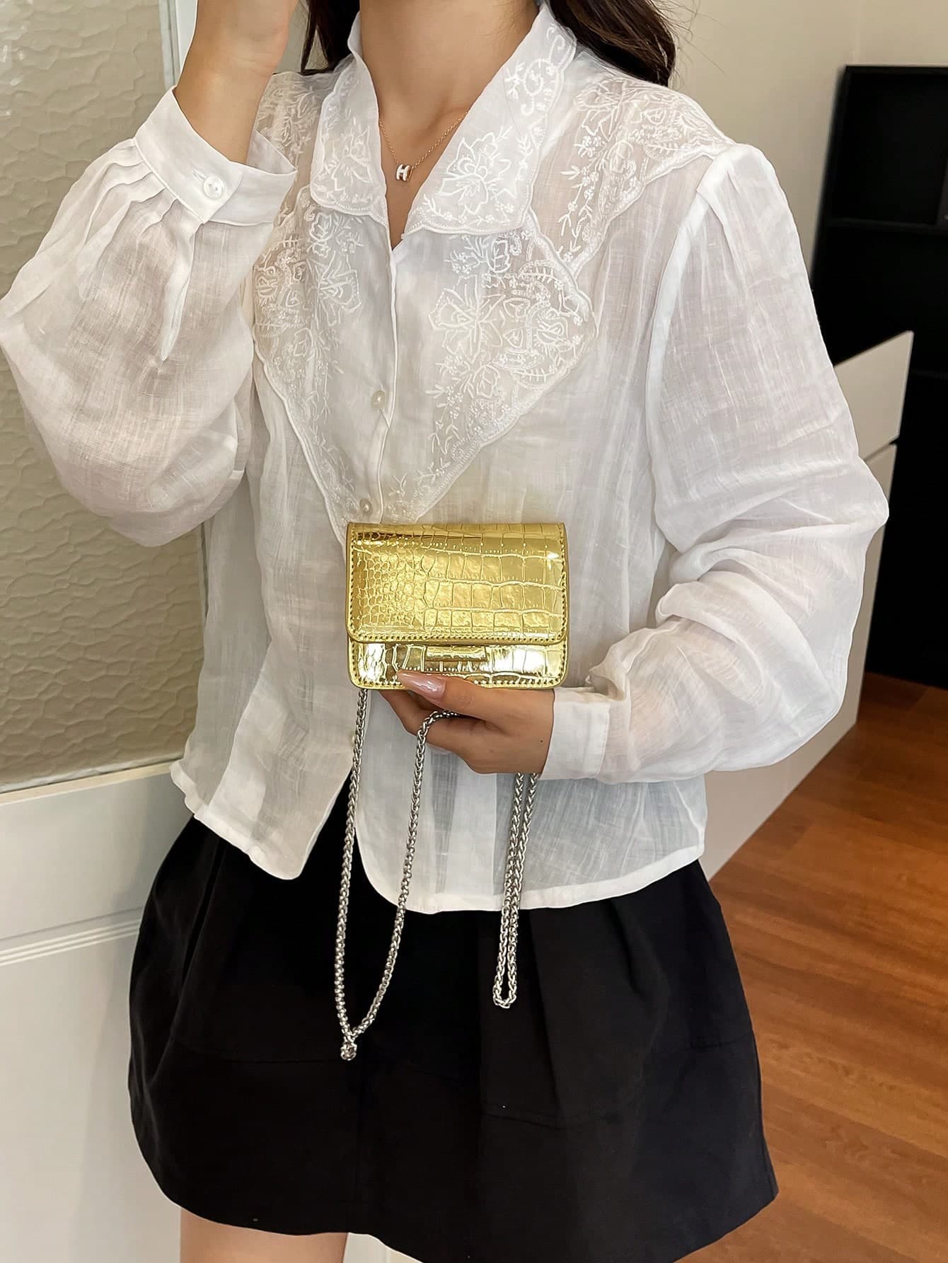 This Year's Popular Texture Small Bag 2025 Summer Stylish Versatile Chain Bag Crossbody Bag Fashionable Mini Square Bag