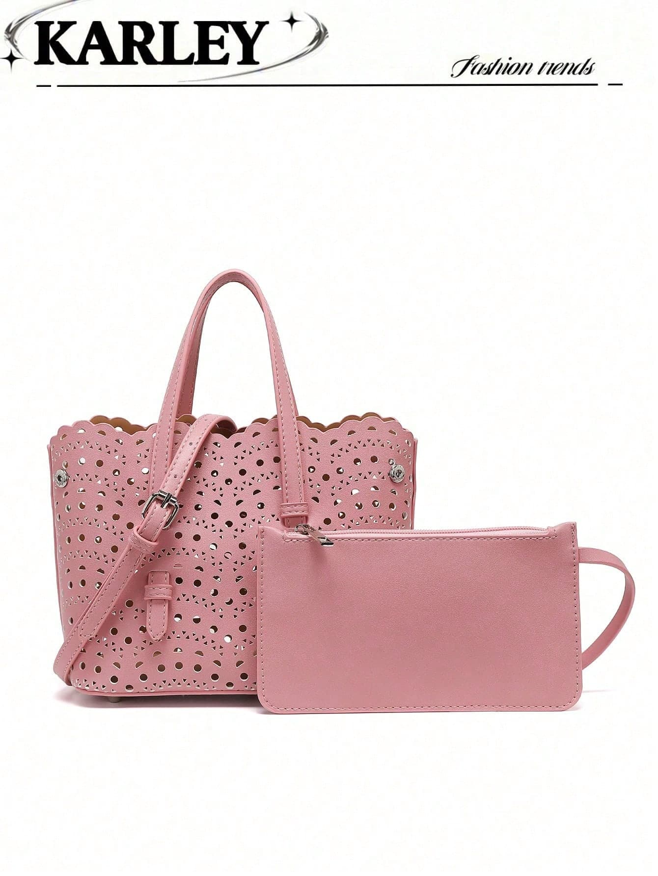 Women's Tote Bag, Summer New Hollow Out Bag, Versatile Structured Bag, Handbag, Shoulder Crossbody Bag, Minimalist Solid Color Large Capacity Bag, Bucket Bag Mother-Daughter Bag