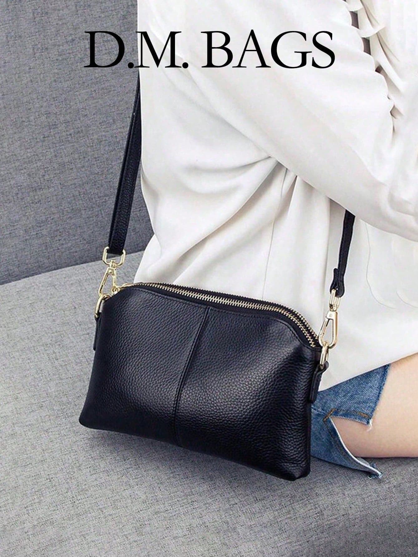 1pc Fashion Versatile Solid Color Litchi Texture Soft PU Leather High-Quality Feel Multi-Function Large Capacity Adjustable Shoulder Strap Handheld Shoulder Crossbody Small Square Bag With Back Zipper Hidden Pocket Coin Storage Mommy Clutch Bag Perfect For Outings Convenient To Carry
