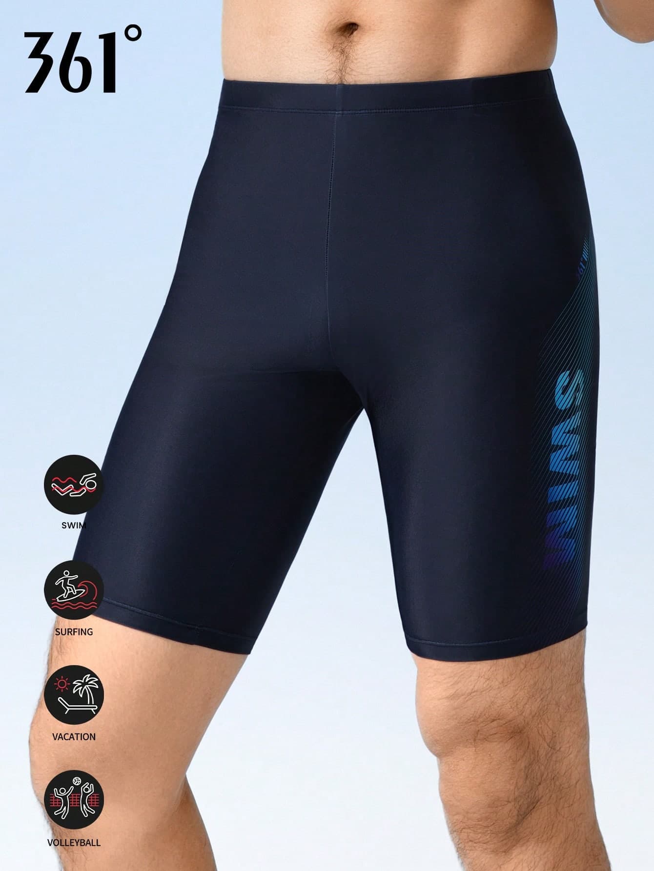 361degree 361° New Racing Swim Trunks For Men, Professional Sports Swimwear With Adjustable Waist Drawstring, Suitable For Swimming, Surfing, Beach, Seaside, Vacation, Hot Springs, Water Sports, Adults And Teens