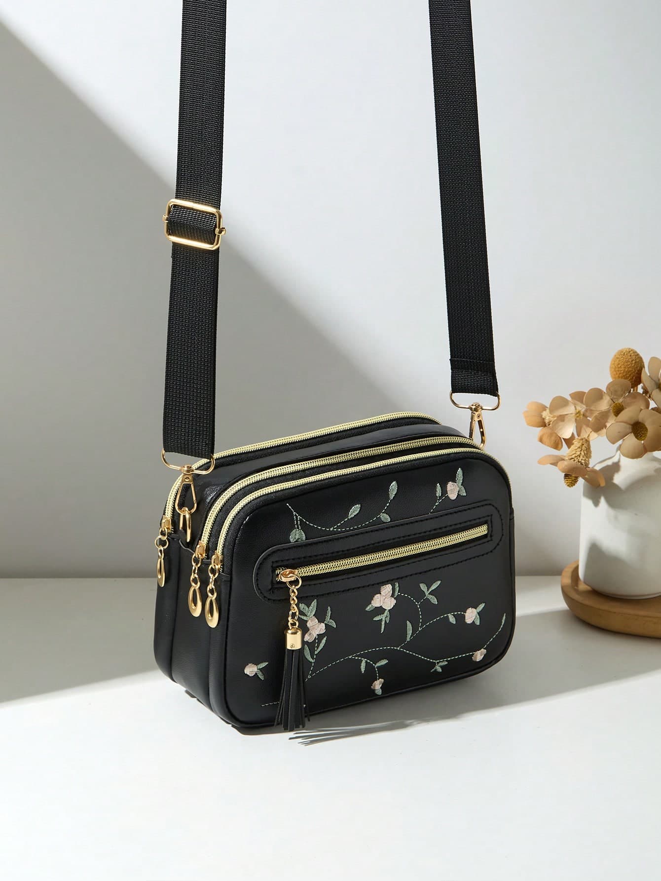 Fashion Floral Multi-Layer Crossbody Bag Shoulder Bag Women's Bag