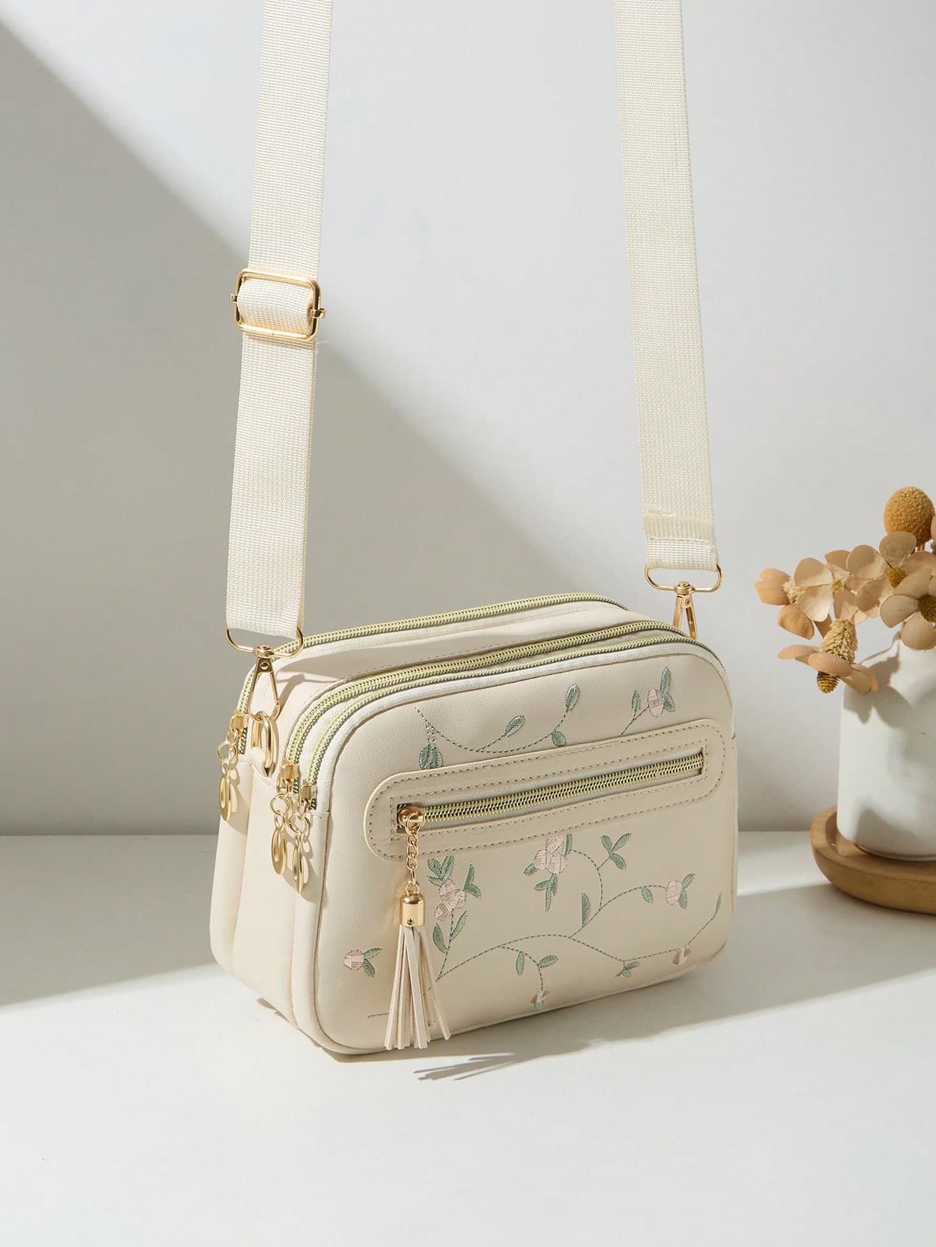 Fashion Floral Multi-Layer Crossbody Bag Shoulder Bag Women's Bag