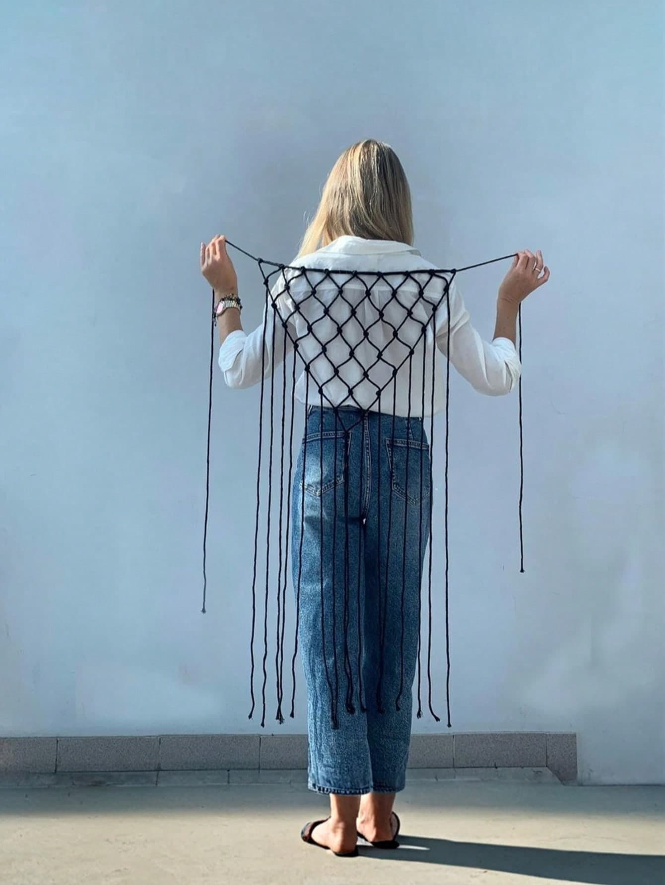 1pc Bohemian Style Tassel Decor Scarf Shawl, Suitable For Daily Wear, Women's Belt, Women's Accessories, Women's Shawl