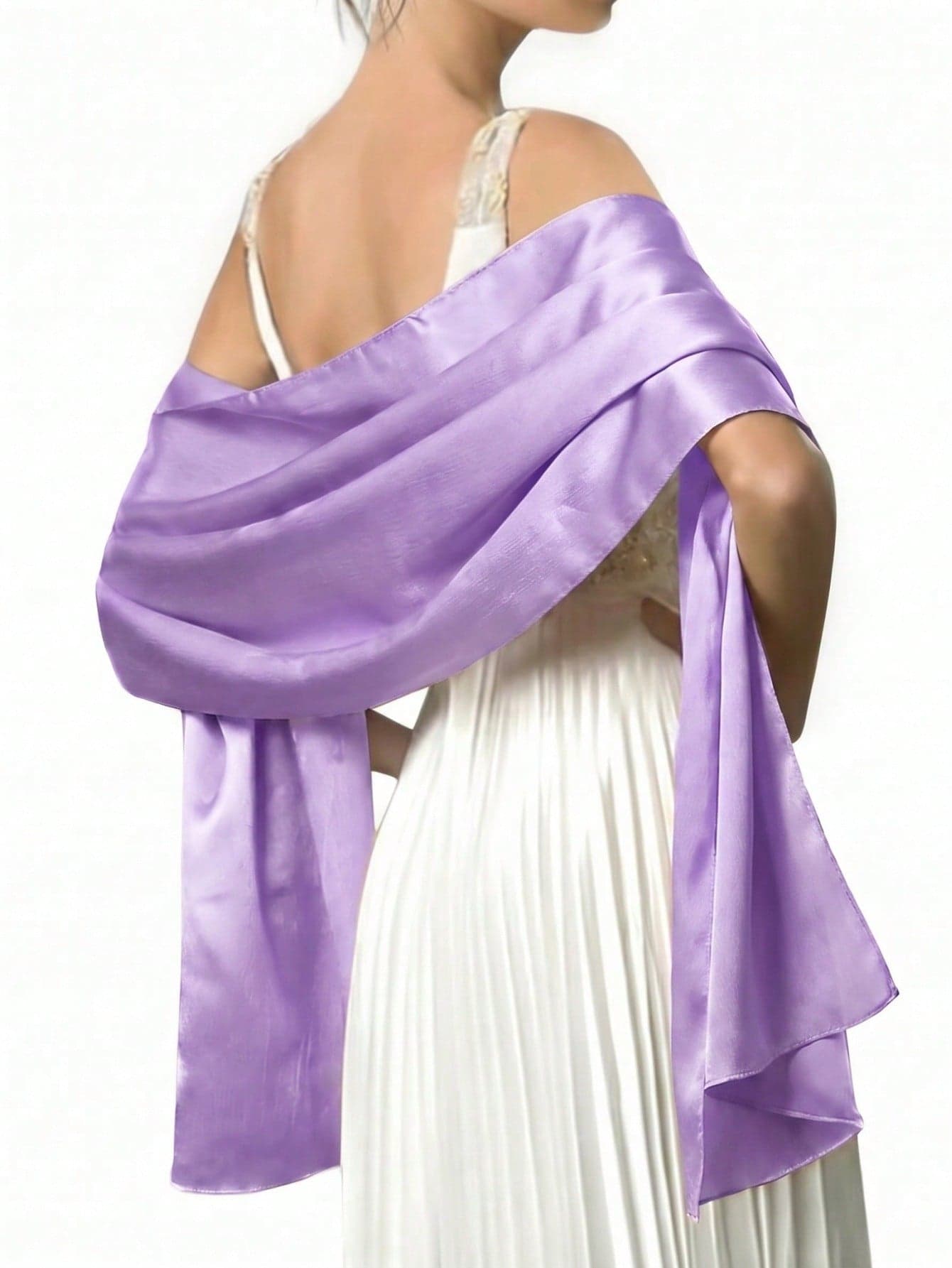 1pc Women's Bohemian Style Classic Solid Color Smooth Satin Scarf, Casual Autumn Shawl Sun Protection Headscarf, Suitable For Daily Use