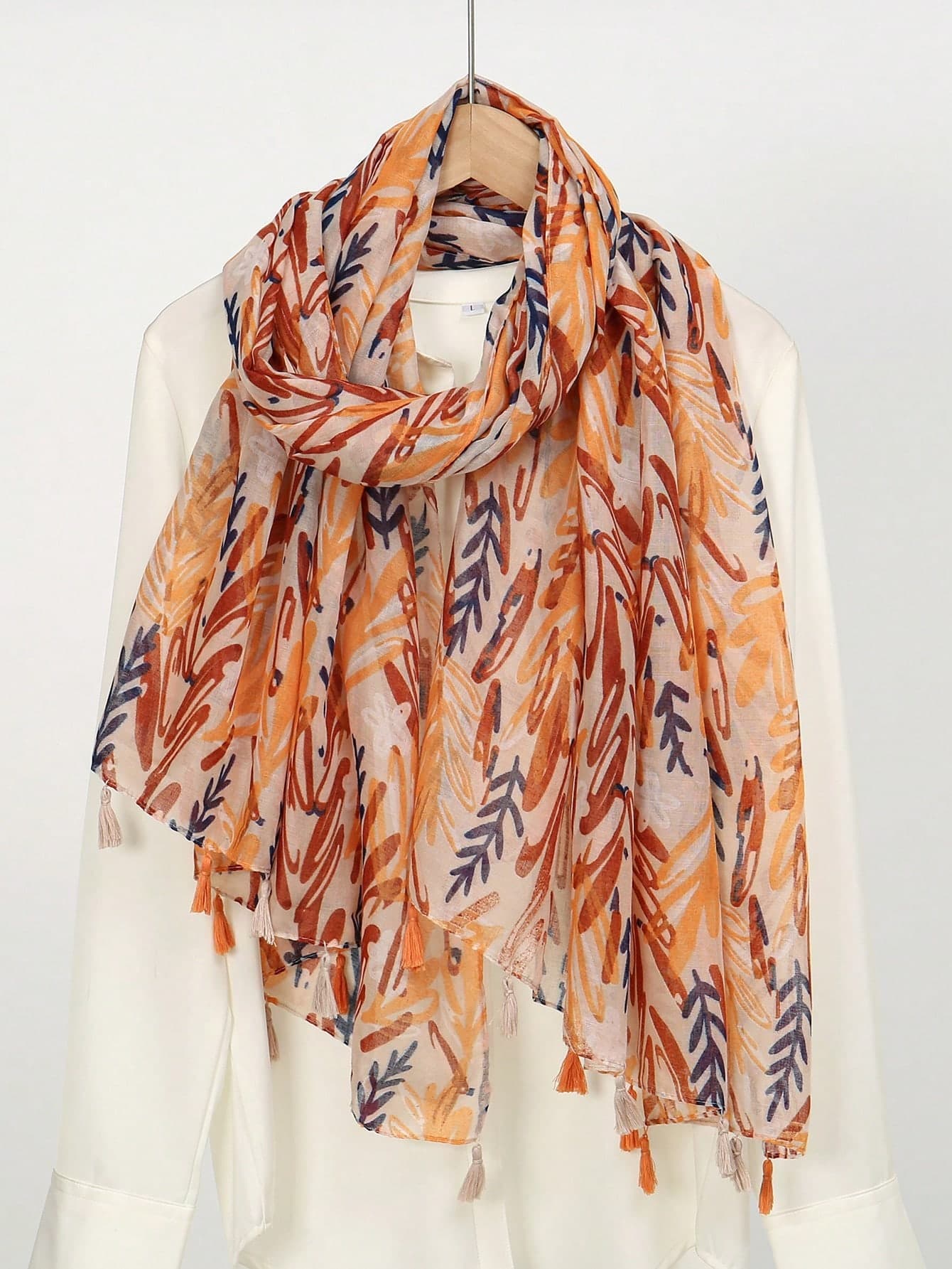 New Bohemian Print Scarf, Thin Breathable Tassel Shawl, Elegant Style, Women's Sun Protection Vacation Travel Scarf