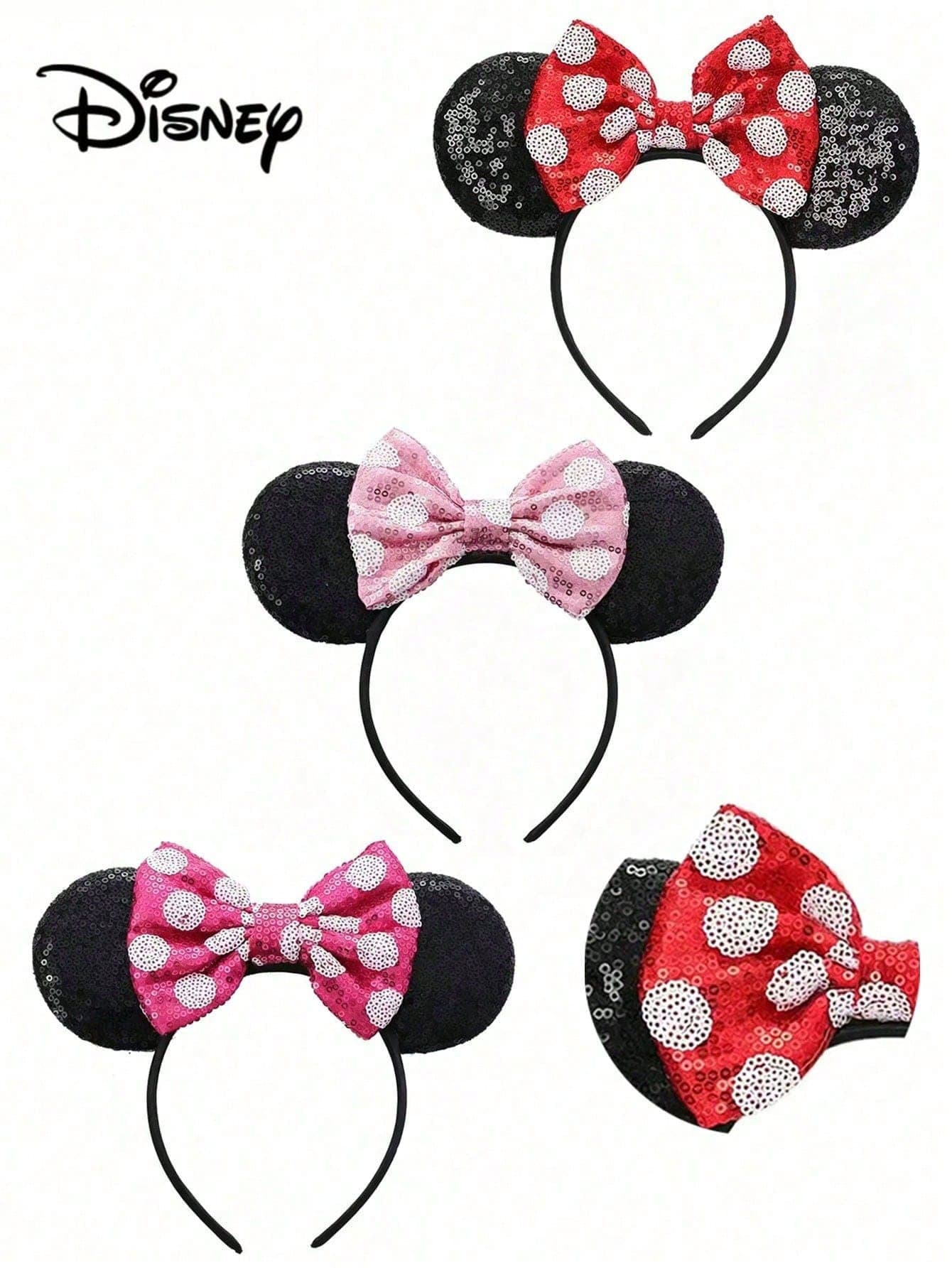 Disney, 1pc Mickey & Minnie Polka Dot Bow Headband, Decorated With Polka Dot Bow And Shiny Minnie Ears, Cute Cartoon Minnie Bow Headband, Perfect For Theme Park Visits, School Parties, Costume Parties And Role-Play Activities. It's Also An Ideal Gift For Any Occasion. This Minnie Ear Headband Is Suitable For Both Men And Women, Making It A Great Accessory For Couples. It's Also Perfect For Princess Role-Play, Birthday Celebrations And Christmas Parties. (Hair Accessories, Headbands, Women's Headbands)