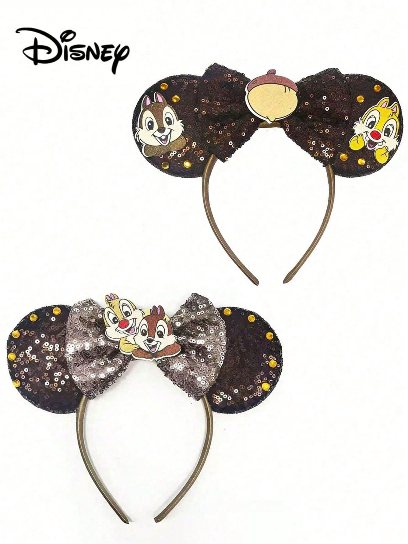 Disney, 1pc Cartoon Chipmunk Bow Headband, Featuring Cute Cartoon Chipmunk Brother Design, Adorable Cartoon Bow Headband, Perfect For School Parties, Costume Parties, Role Play And Theme Park Visits, Also An Excellent Gift For Couples, Princess Role Play Enthusiasts, Birthday Celebrations And Christmas Parties. (Hair Accessories, Hair Bands, Headbands, Women's Headbands)