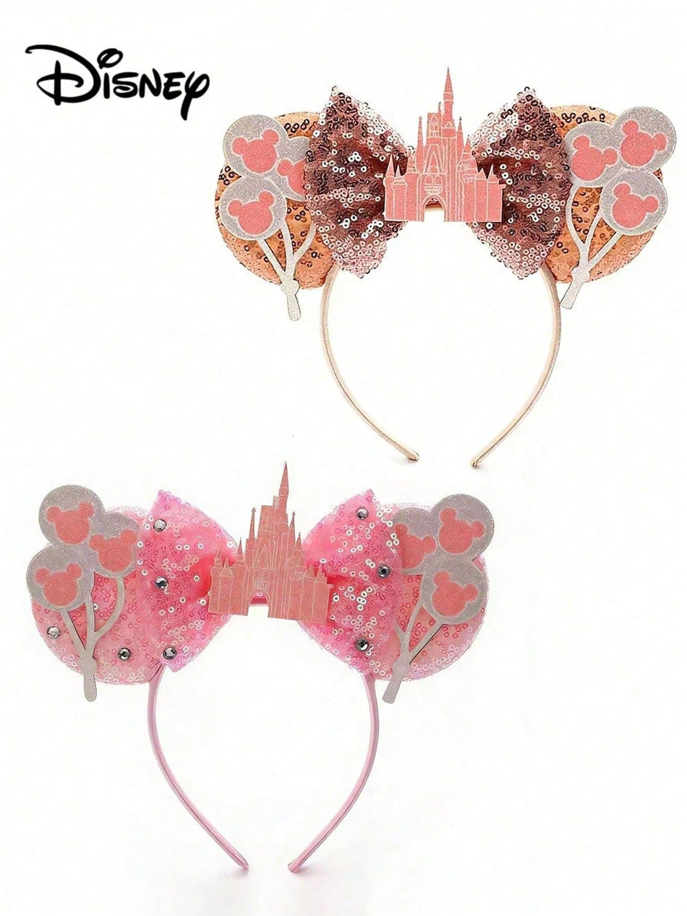 Disney, 1pc Gorgeous Castle Theme Shiny Bow Headband, Decorated With Disney Castle And Shiny Minnie Ears Design, Cute Cartoon Minnie Ears Headband, Perfect Choice For School Parties, Costume Parties, Role-Playing, Theme Parks And Various Occasions, Also An Excellent Gift For Any Occasion! Ideal Accessory For Princess Role-Playing, Birthday Celebrations And Christmas Parties (Hair Accessories, Hair Bands, Headbands, Women's Headbands)