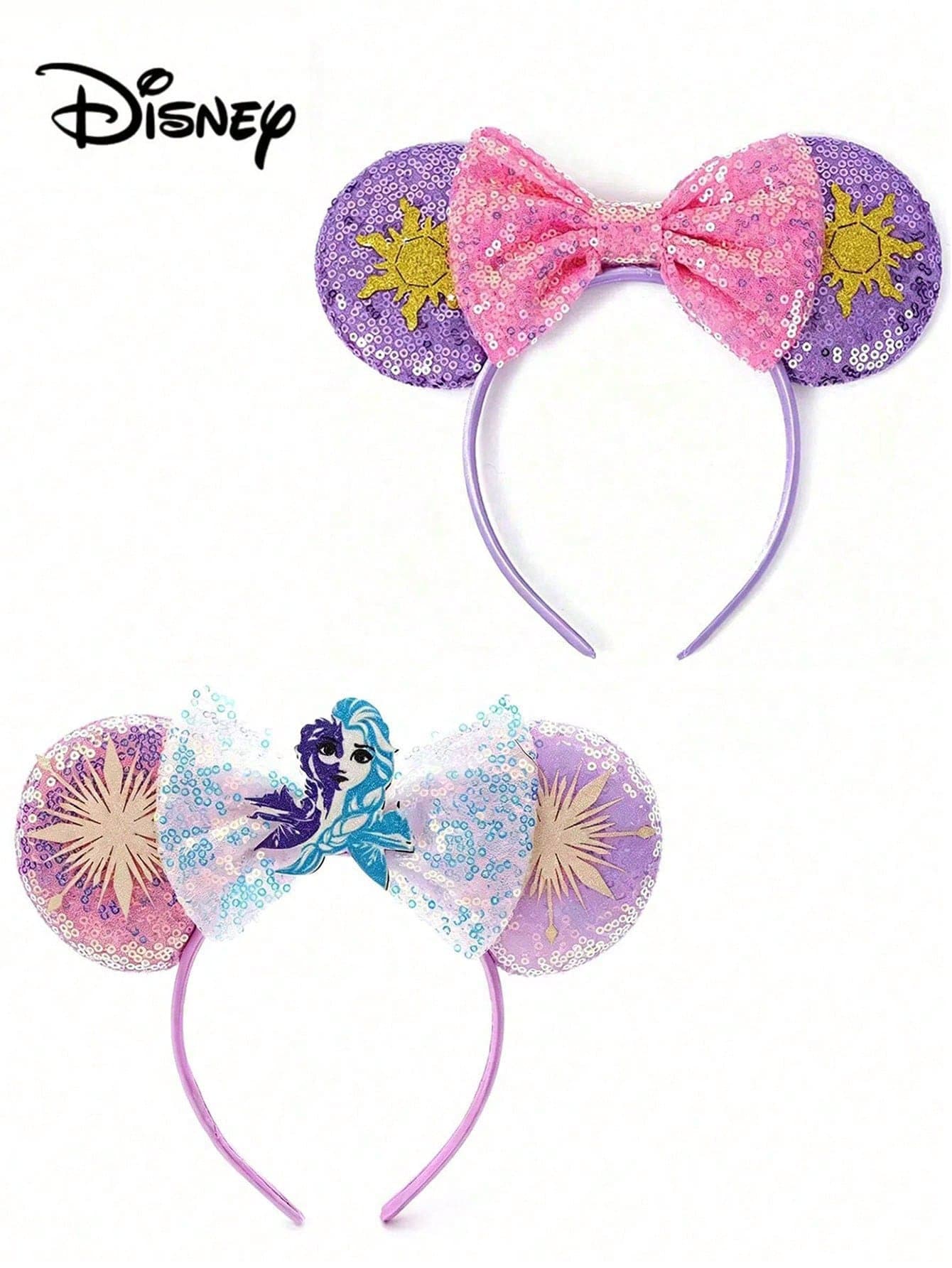 Disney, 1pc Cute Minnie Glitter Bow Ears Headband, Decorated With Sun Pattern And Glitter Bow Design, Cute Cartoon Minnie Ears Women's Headband, Perfect For School Parties, Costume Parties, Cosplay And Theme Park Visits. It's Also An Ideal Accessory For Various Party Outfits And A Perfect Accessory For Playing A Princess! (Hair Accessories, Headbands, Hair Ornaments, Women's Headbands)