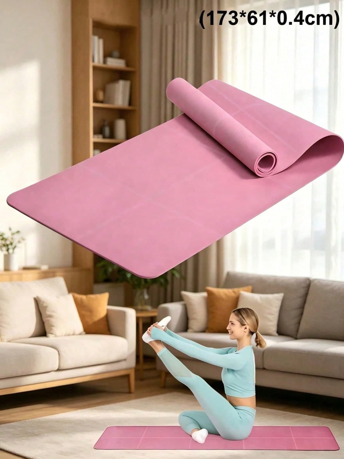 1pc Foldable Yoga Mat, Ideal Companion For Home Fitness And Light Exercise, Balancing Portability And Practicality. Double-Sided Non-Slip Texture Design, Firm Grip In Both Dry And Wet Conditions, Effectively Preventing Slipping And Injury During Exercise. Cushions Joint Pressure, Maintains Movement Stability, Protects Knees And Wrists. Helps Beginners Achieve Precise Poses And Enhances Practice Results. Easily Foldable And Storable, Whether For Home Practice, Outdoor Picnic Or Business Travel, Start Comfortable Exercise Anytime And Anywhere, A Versatile Helper For Yoga, Pilates, Aerobics And Other Sports