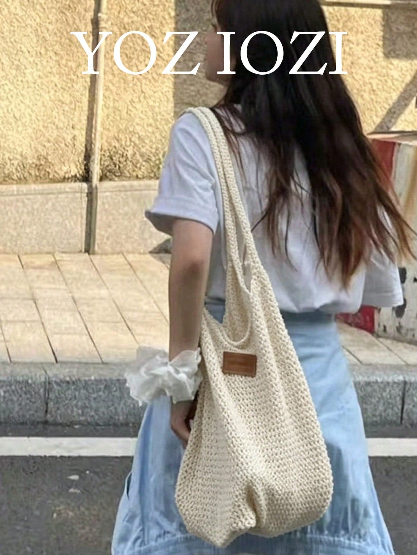 Japanese & Korean Style Niche Design INS Style Summer Hollow Woven Tote Bag Large Capacity Shoulder Bag Casual Commute Outing Daily Shopping Versatile Underarm Tote Large Bag For Women