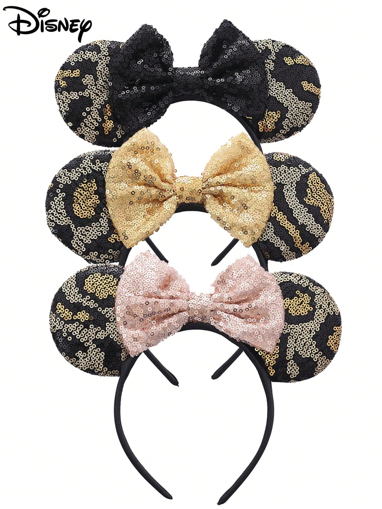 Disney 1pc Leopard Print Theme Headband, Women's Headband, Cute Bow, Mickey Polka Dot Ears, Amusement Park Hair Accessory, Cosplay, Amusement Park Hair Accessory, Suitable For Party, Valentine's Day Gift