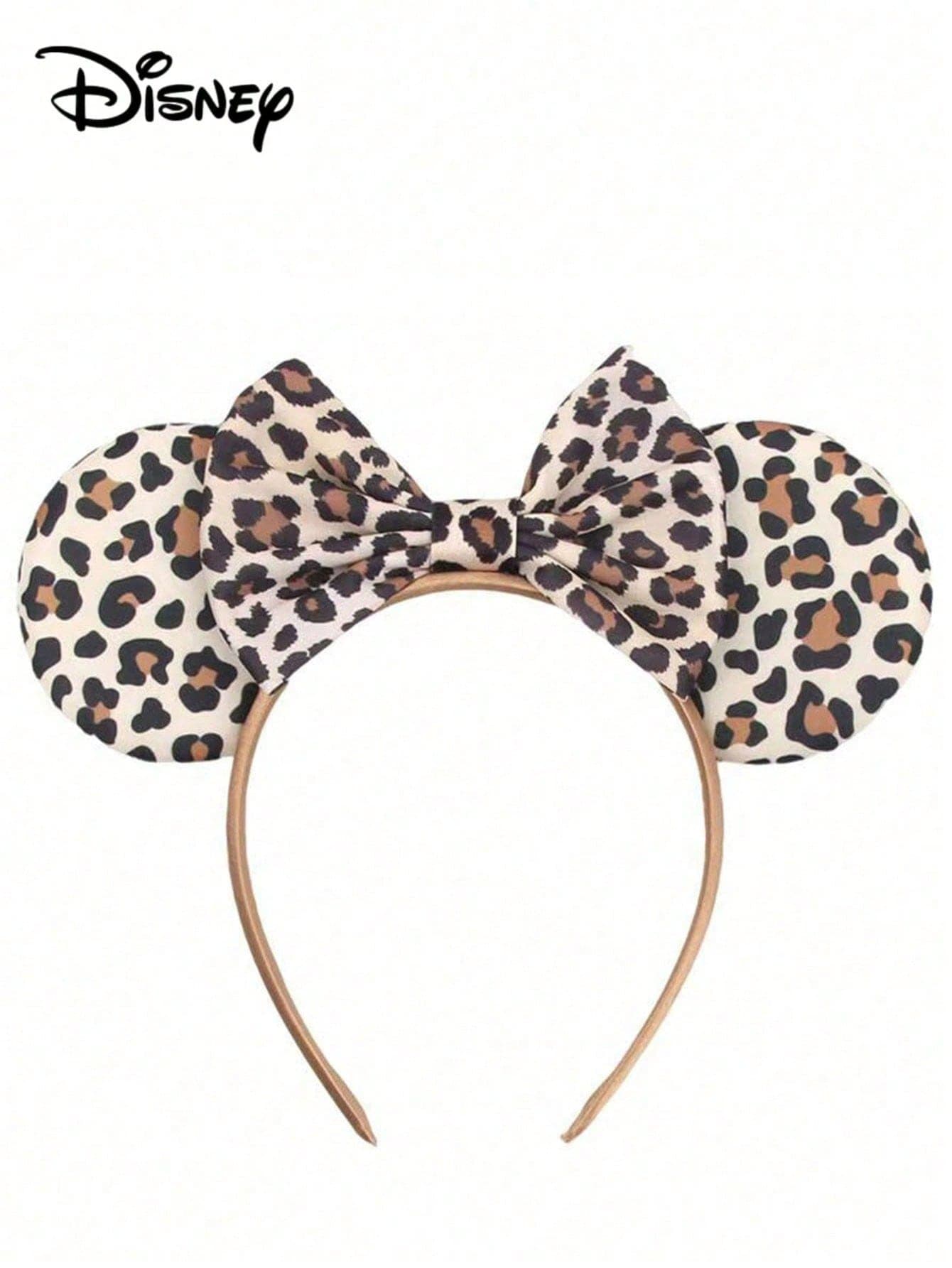 Disney, 1pc Elegant Leopard Print Minnie Bow Headband, Shiny Bow With Leopard Print Ears Design, Cute Cartoon Minnie Ears Headband, Perfect For School Parties, Costume Parties, Role Play And Theme Park Visits, Ideal Gift For Various Occasions. This Minnie Bow Headband Is Suitable For Both Men And Women, Also Great For Couples To Wear, Perfect Accessory For Playing Princess, Celebrating Birthdays And Attending Christmas Parties. (Hair Accessories, Headbands, Headbands, Women's Headbands)