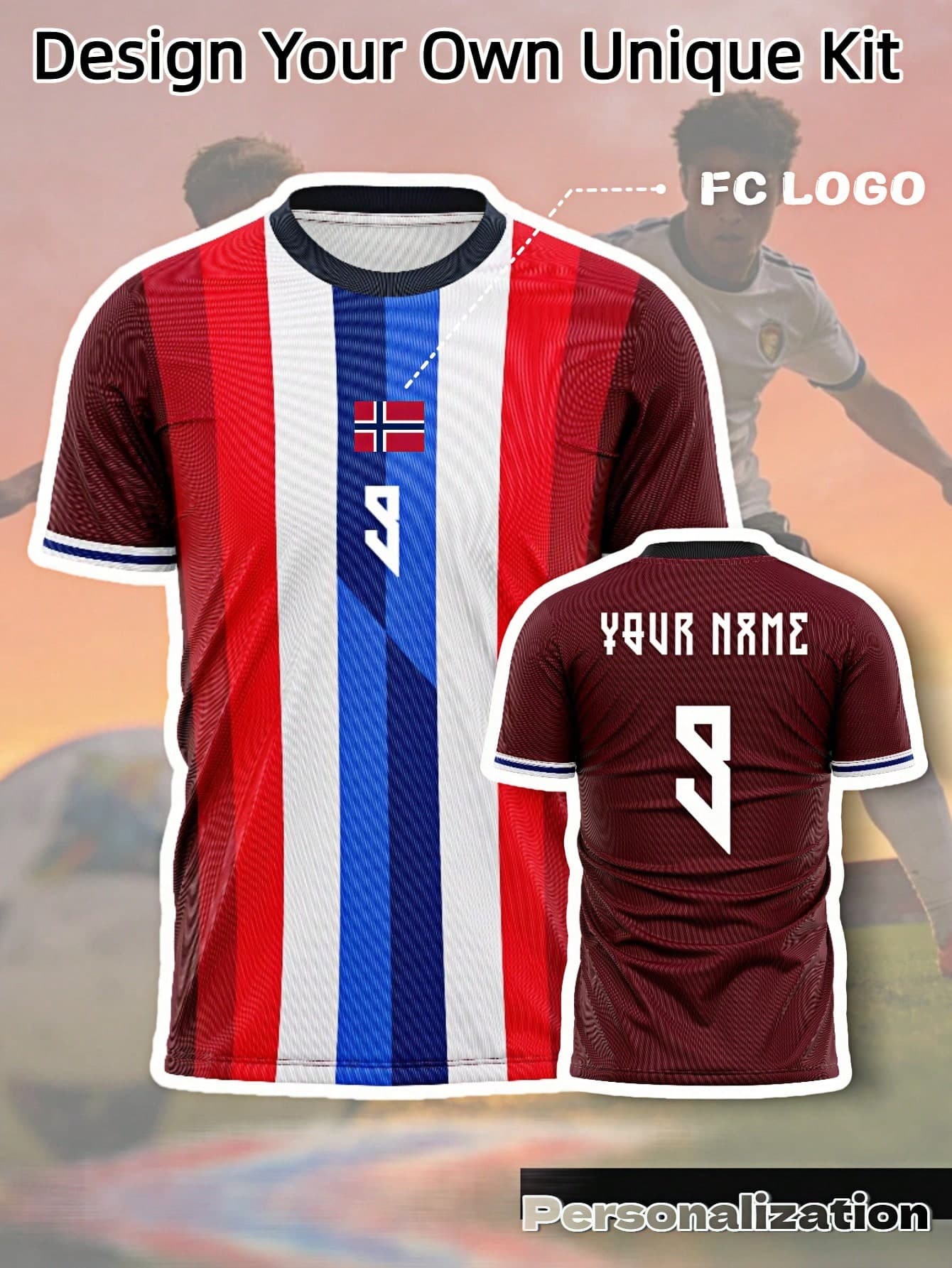 Customized Norway Home Brown Football Jersey, Personalized Team Logo, Name And Number, Comfortable And Soft, Semi-Final National Team Jersey, 2026 Football, Training Customized Men's Sportswear
