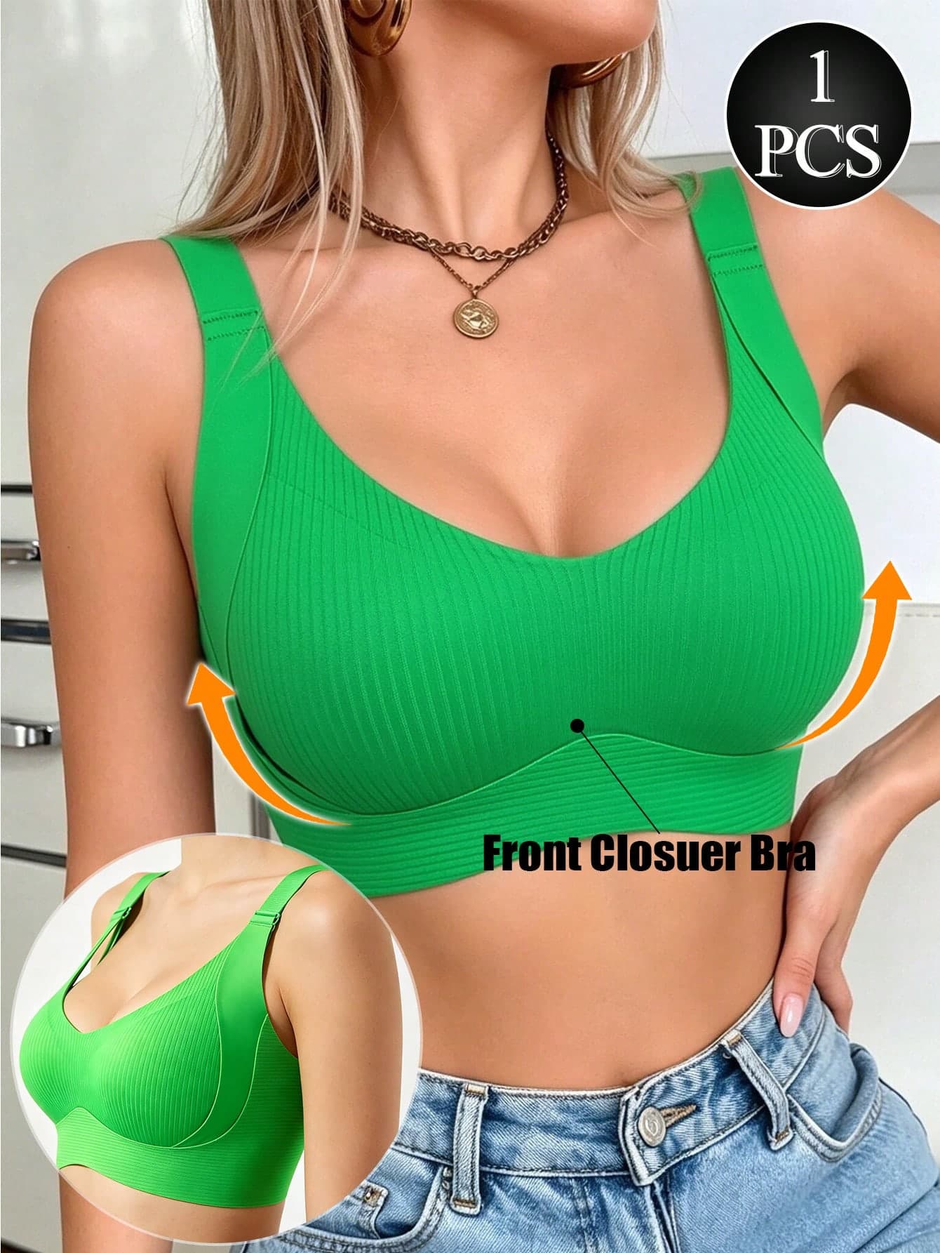 1pc Neon & Classic Color Seamless Bra For Women, Summer Thin Style, Wireless Push-Up Side-Boob Support Soft Lift Anti-Sagging Sports Bra