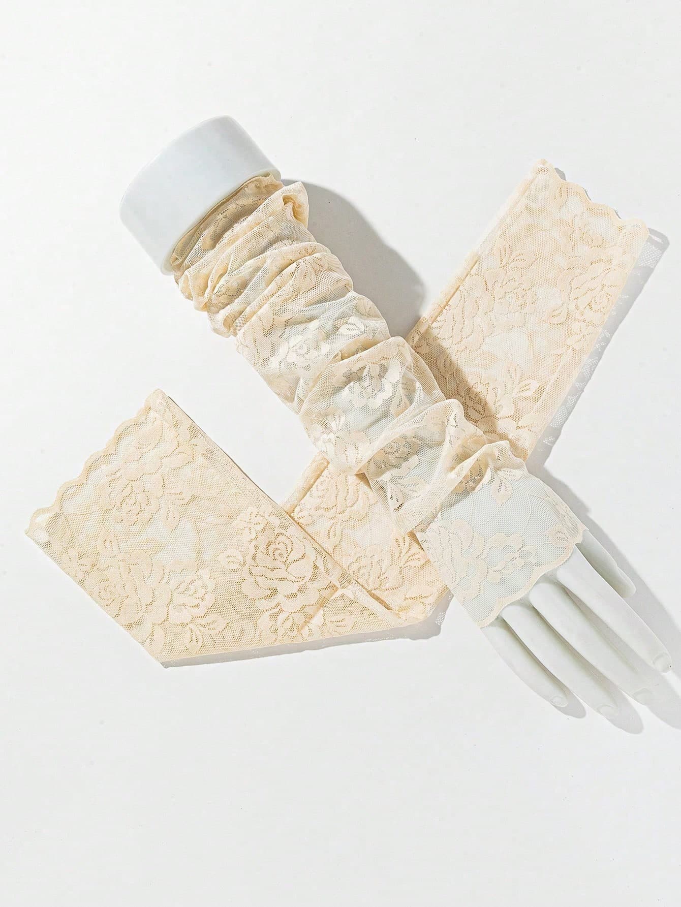 1 Pair Women's Floral Print Fashion Elegant Mesh Arm Sleeves For Wedding Dress Decoration