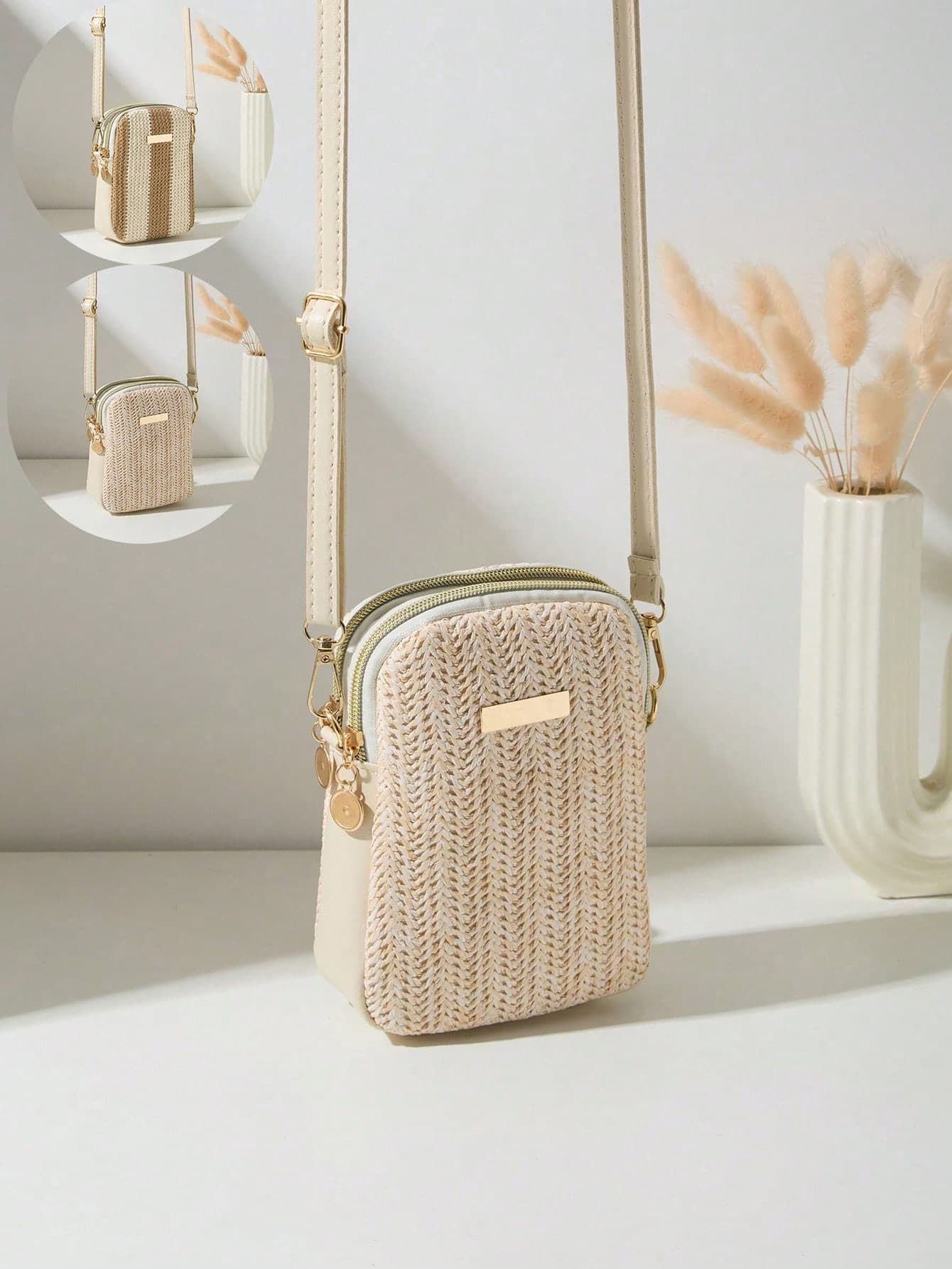 1pc Women's Fashion Minimalist Casual All-Season Diamond Quilted Commuter Sports Bag, Vertical 2-Layer Small Makeup Phone Bag, Shoulder Crossbody Small Square Bag, Phone Pouch, Personalized Gift, Swan Tassel Campus Bag, Wallet, Cute Coin Purse, Weekend Bag, Black Adjustable Strap, Lightweight Foldable Running Bag, Valentine's Day Customized Gift, Campus Style Wallet, Coin Purse, Lipstick Bag, Student Key Pouch