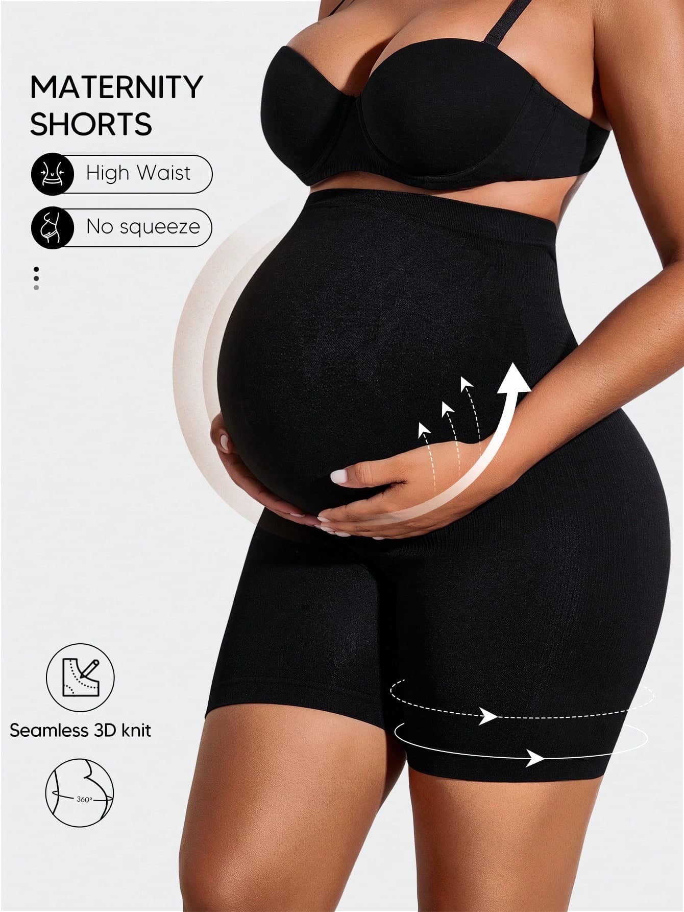 Suprenx Maternity Underwear Pants Mid-Thigh Shorts Soft Breathable High Elastic Underwear Fit All Pregnancy Clothing