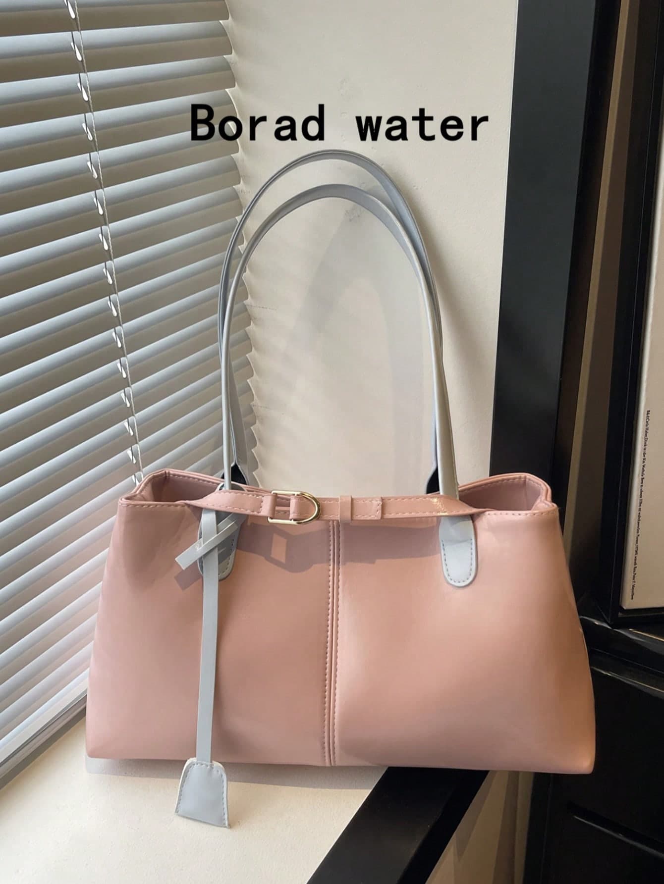 Elegant Shoulder Bag New Casual Large Tote Bag Fashion Tag Decor Large Capacity Multi-Use Hand Carry Casual Tote Shoulder Commute Shopping Women's Bag