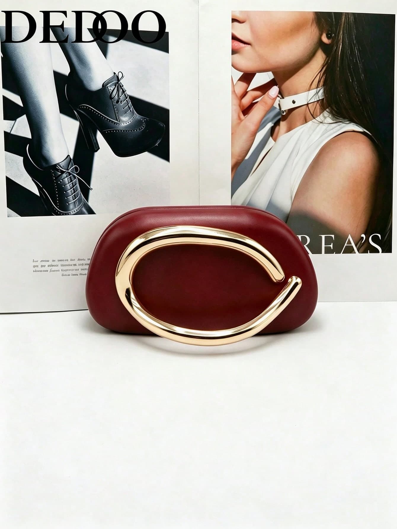 Wine Red PU Leather Clutch Bag, Valentine's Day Fashion Handbag, Personalized Gift Choice, Fashionable Accessory Suitable For Various Occasions