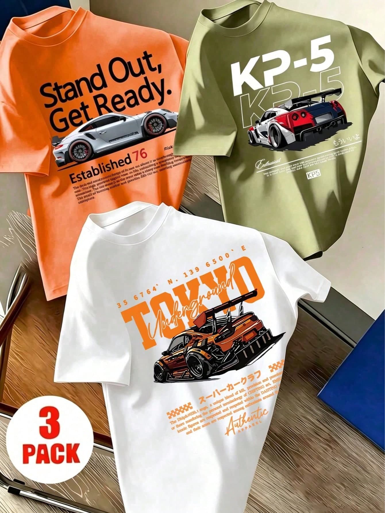 Tween Boy 3pcs/Set Printed Pullover Short Sleeve T-Shirt, Student Young Children's Summer Clothing Tops