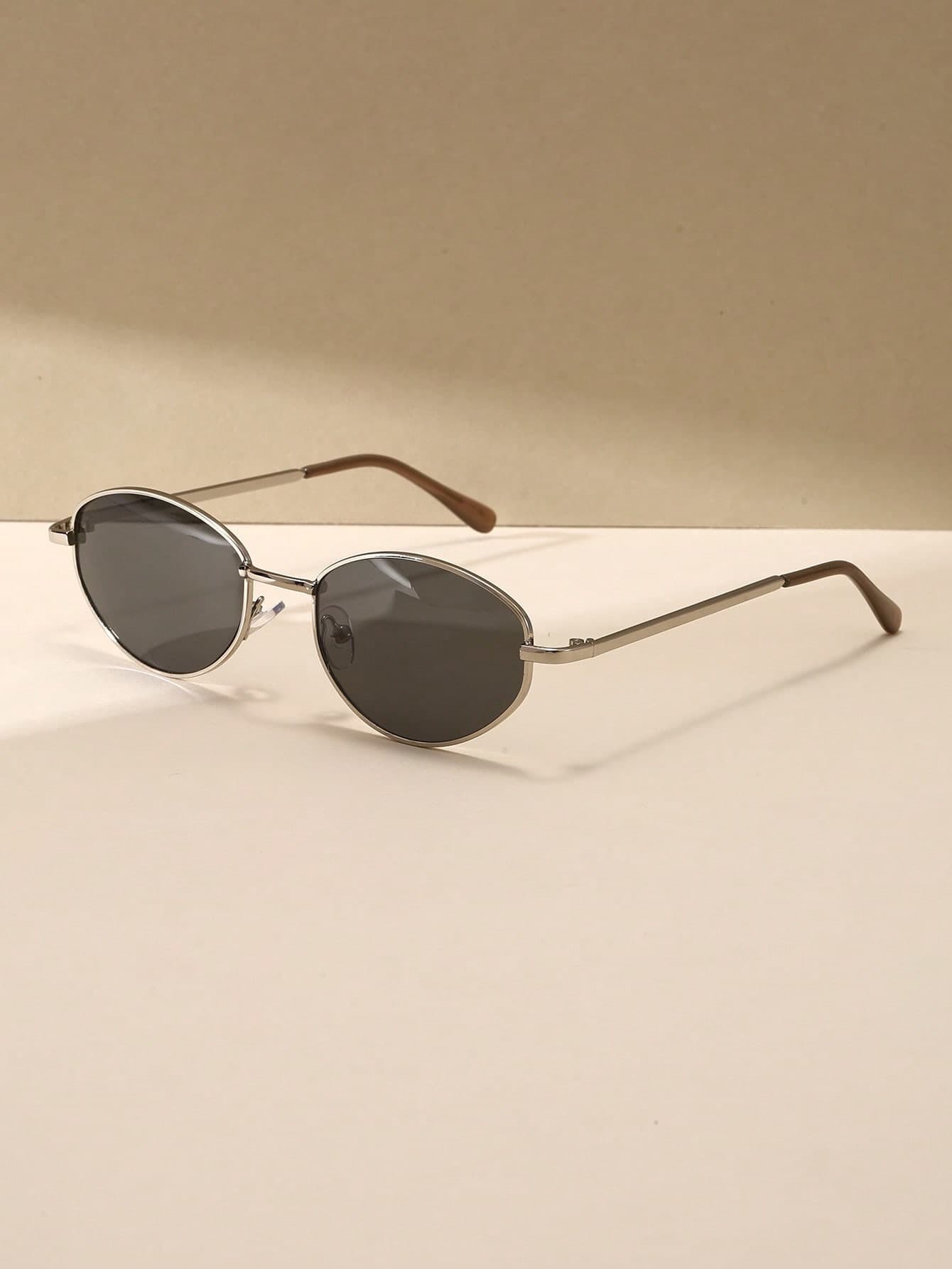 Women's Vintage Oval Cat Eye Metal Fashion Sunglasses, Classic Decorative Outdoor Travel Beach Vacation Casual Daily Wear Summer Sun Protection UV Protection Driving Sunglasses For Men