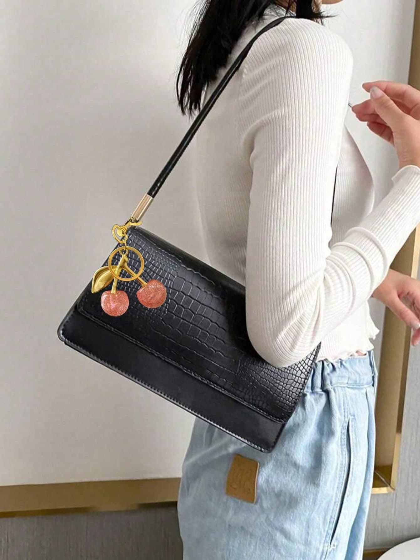 Fashion Crocodile Embossed Flap Bag Shoulder Bag