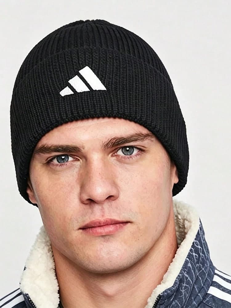 Adidas Micro Logo Ear-Covering Warm Knit Beanie Unisex