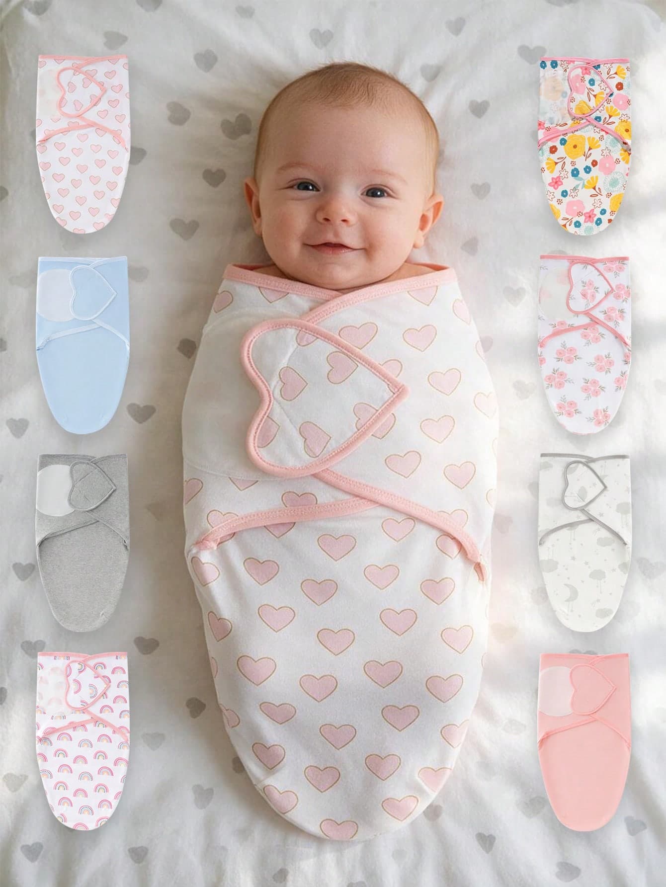 1 Set Soft Cotton Newborn Swaddle Blanket, Suitable For Baby Boys And Girls, Suitable For Spring/Summer Use, Easy To Use And Wrap, Suitable For 0-3 Months Infants, Suitable As Gift For Various Occasions, Suitable For Newborn Baby Essentials List