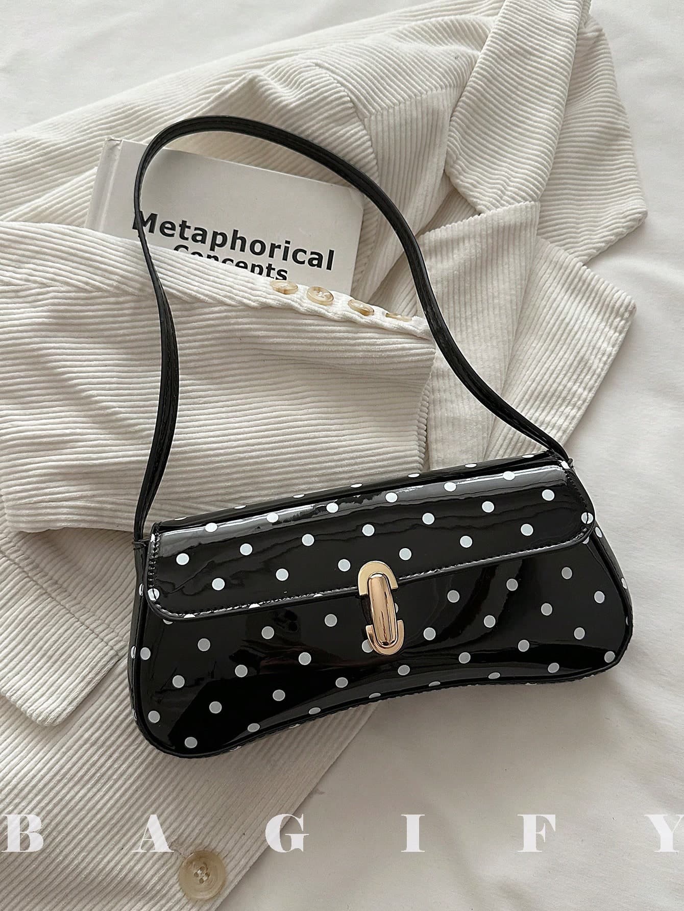 Women's Vintage Faux Oiled Artificial Leather Flap Decor Shoulder Underarm Bag, Suitable For Dating, Outing, Party