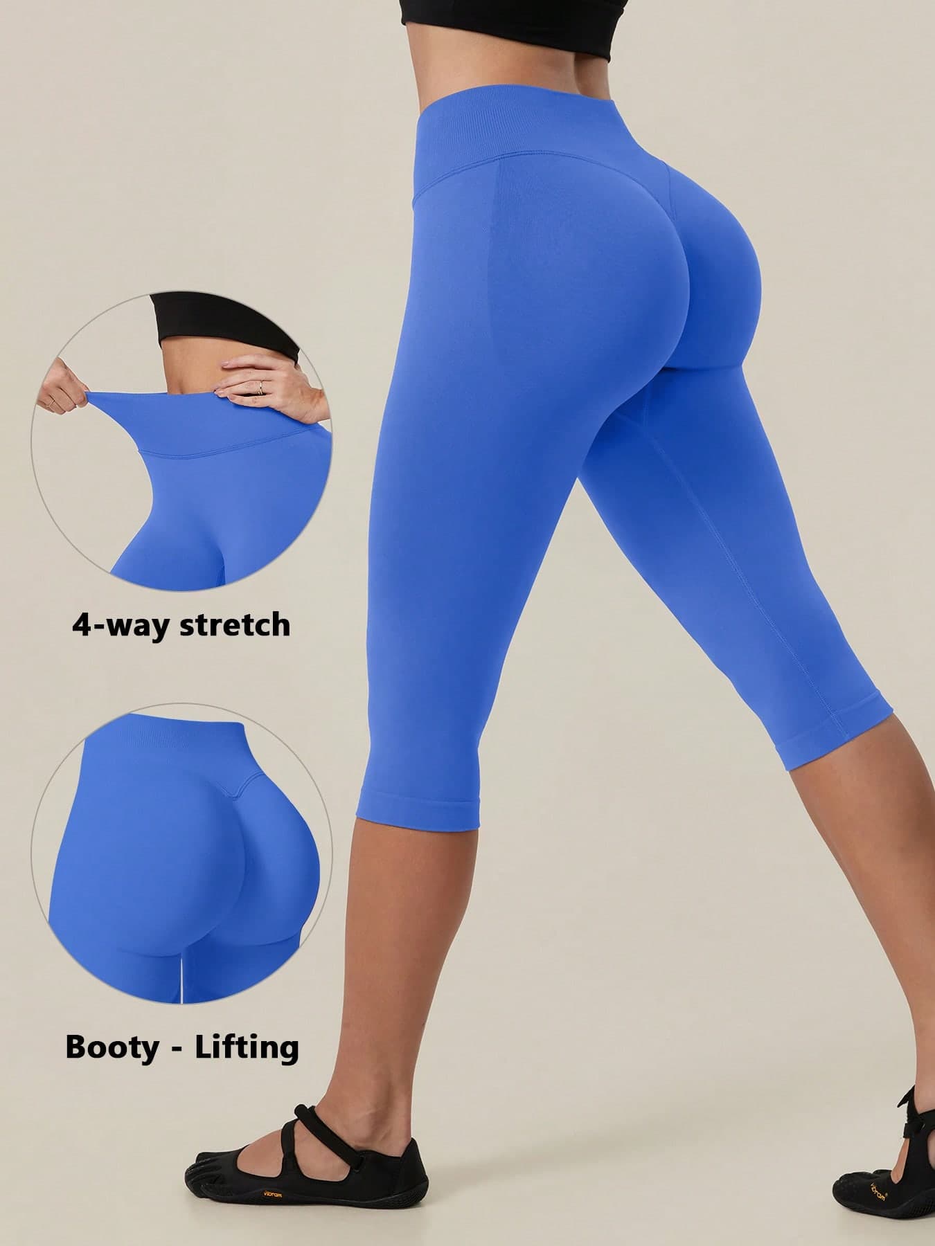 TimeOff Women's 1pc Solid Color Tummy Control Butt Lifting Slimming Sports Mid-Length Shorts