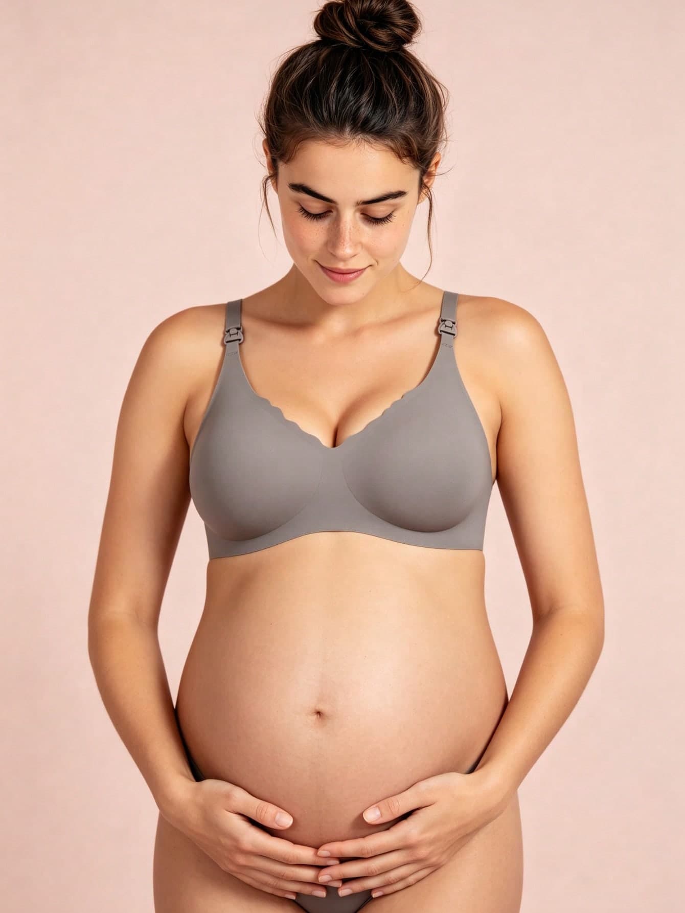 Hart & Haze 1pc Maternity Nursing Bra, Breathable Postpartum Feeding Bra, Comfortable Push-Up Anti-Sagging One-Piece Bralette
