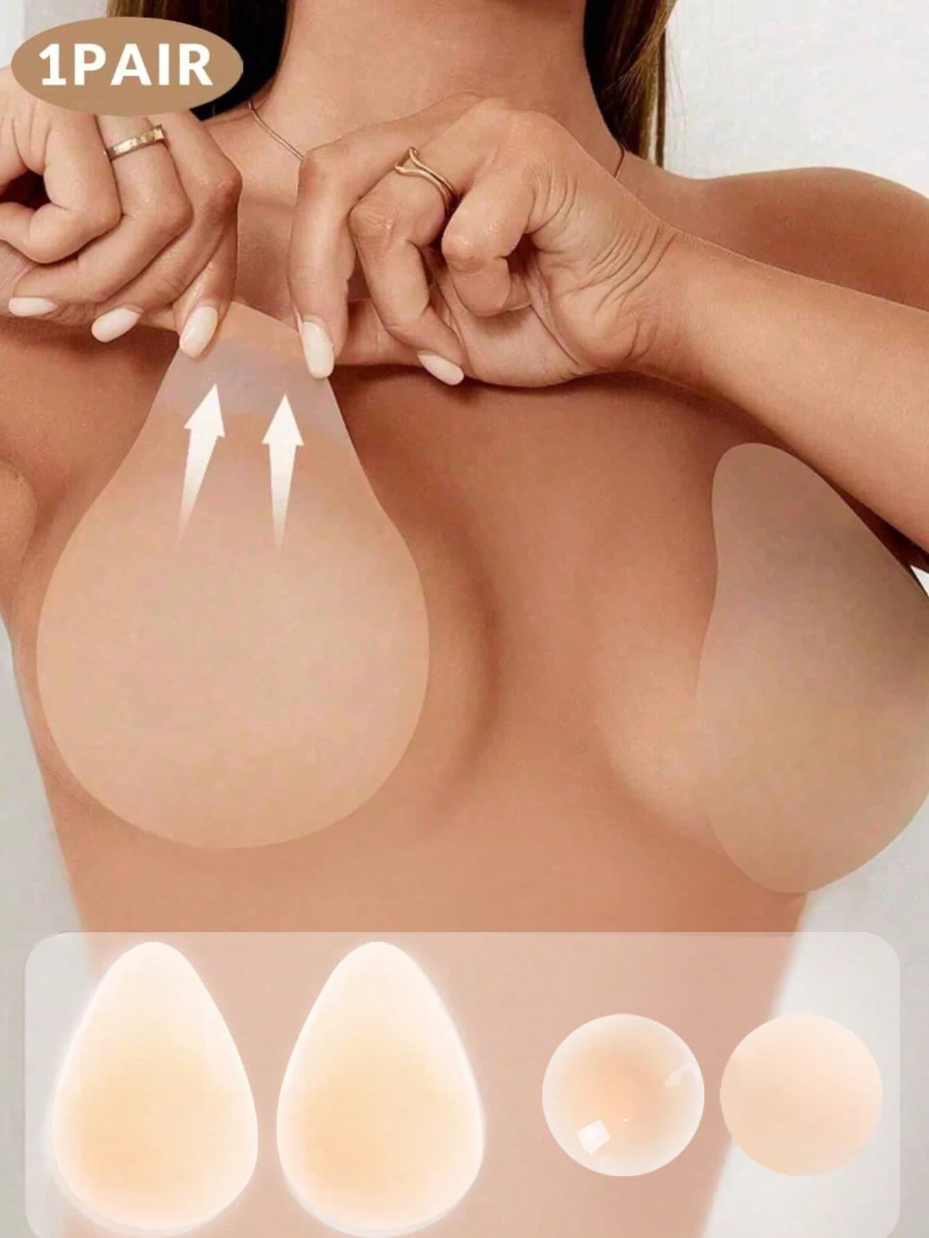 One Pair Of Invisible Nipple Covers, Reusable Silicone Breast Lifters,Waterproof And Sweatproof, Suitable For Swimwear, Bikinis, Travel, And Vacations